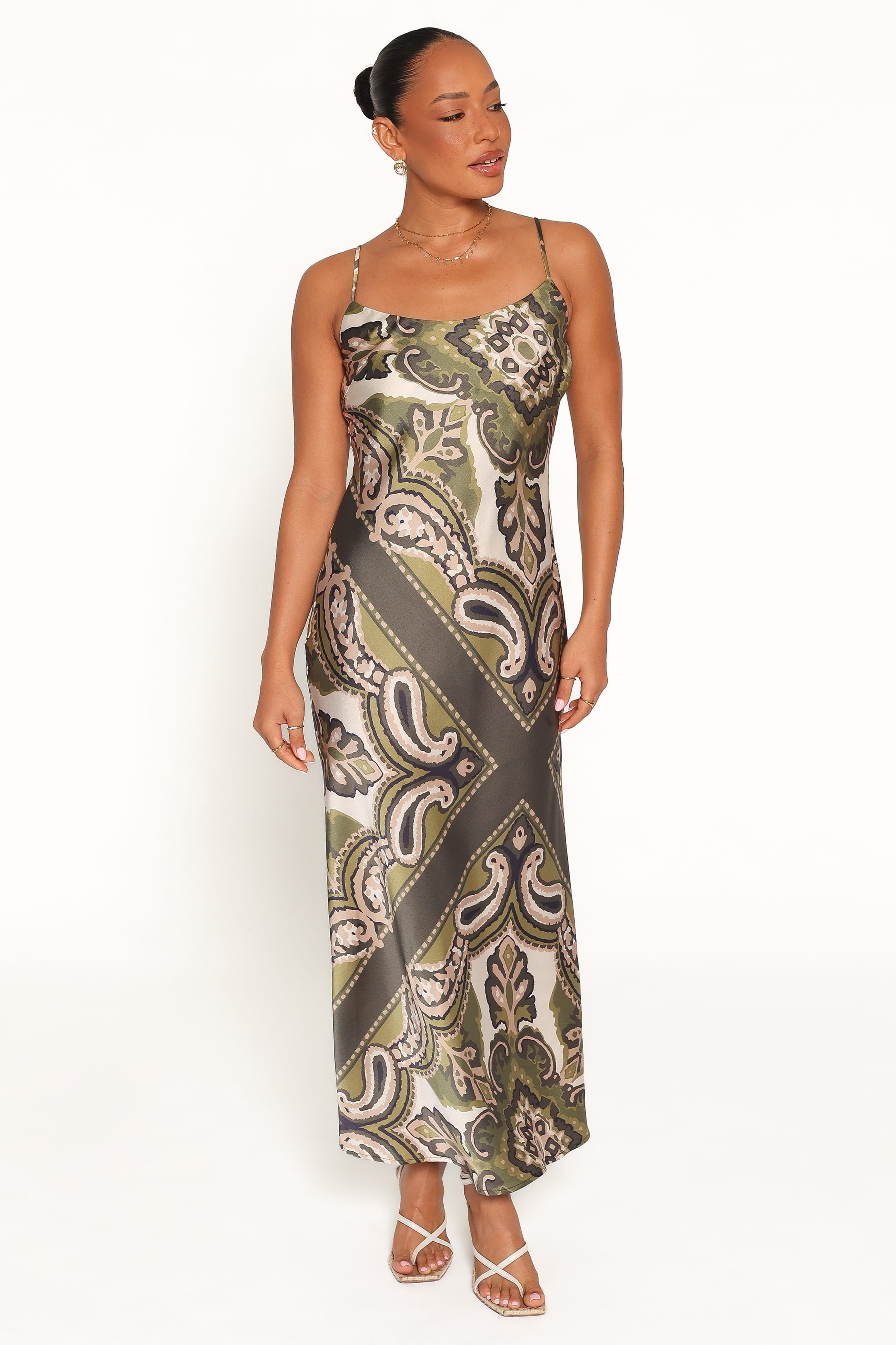 DRESSES Kamila Maxi Dress - Green Scarf Print