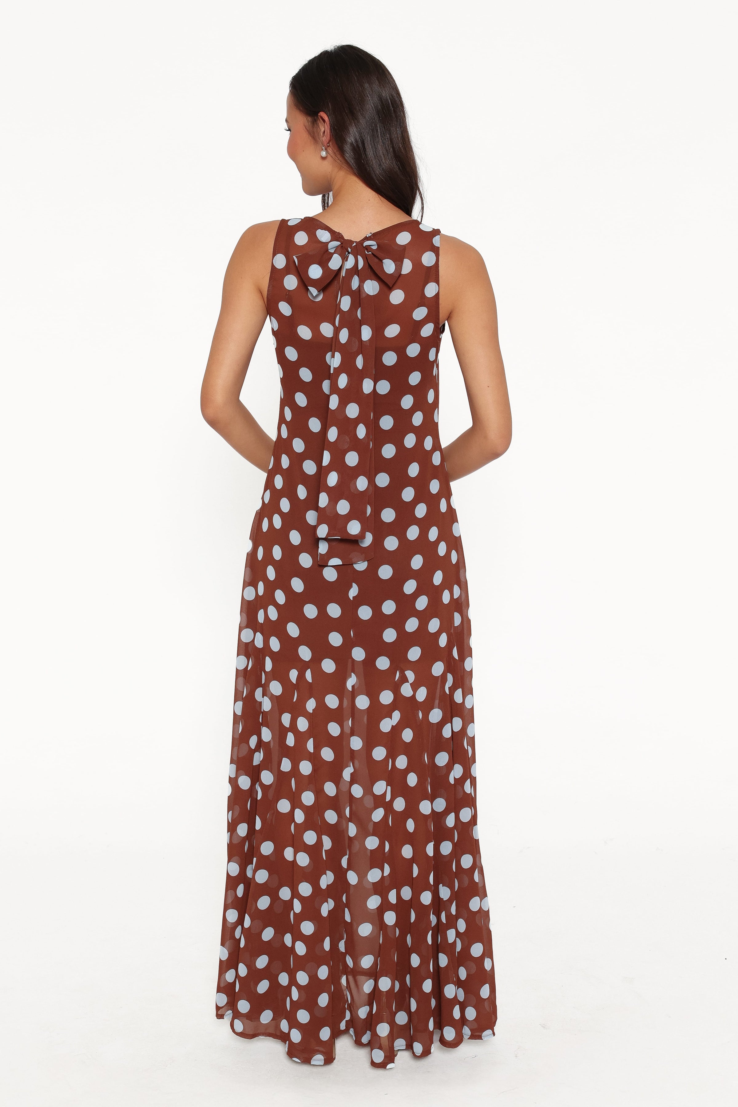 DRESSES Keani Maxi Dress - Brown Polka Dot