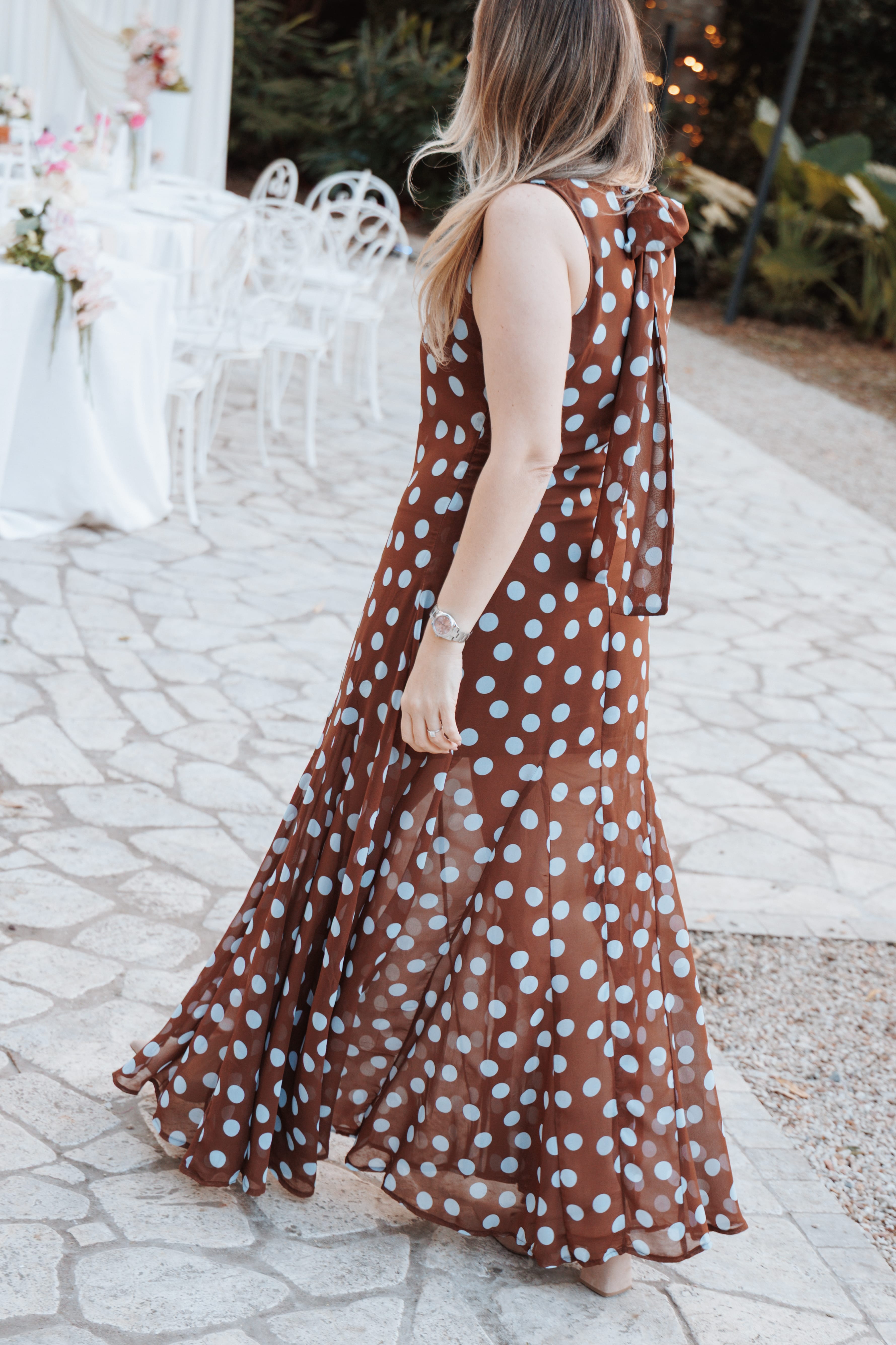 DRESSES Keani Maxi Dress - Brown Polka Dot