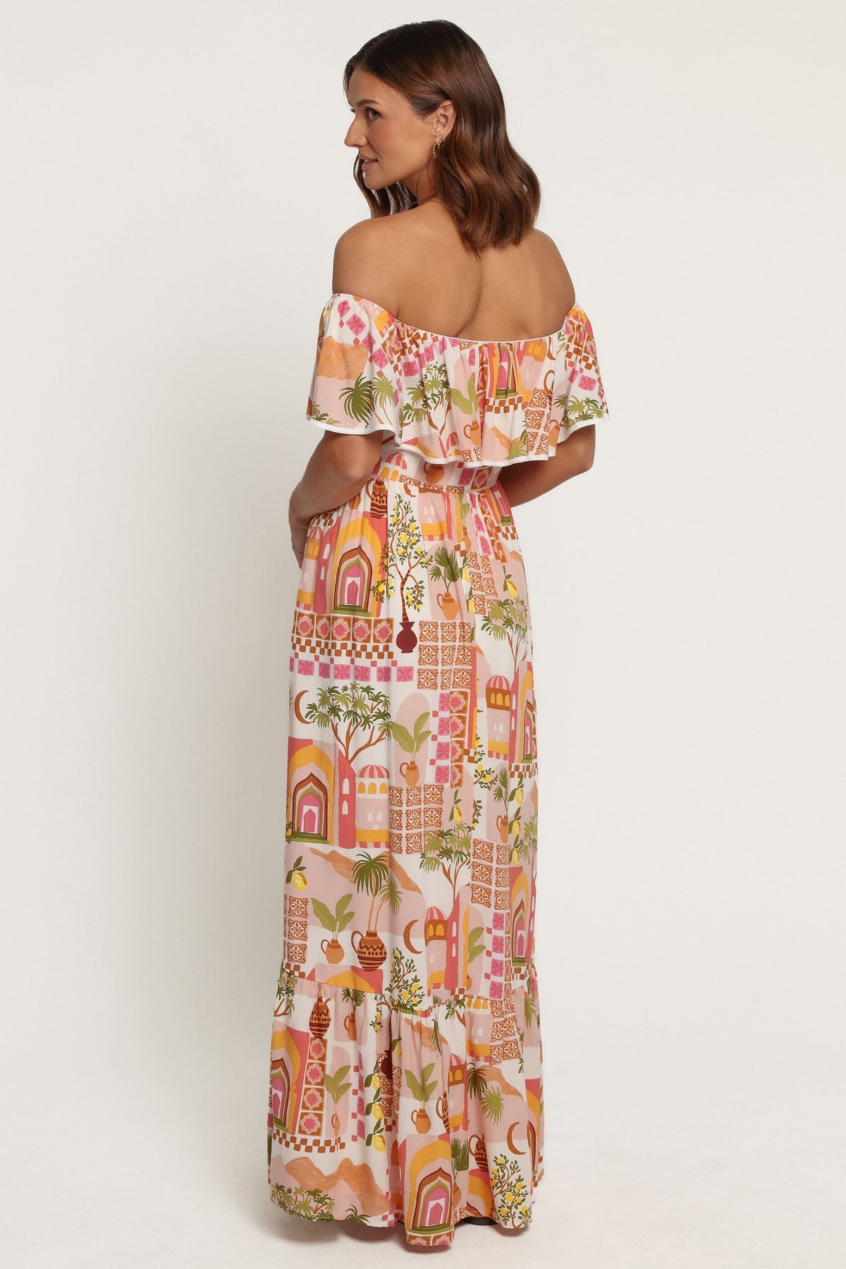DRESSES Kelsey Off Shoulder Maxi Dress - Pink Tropical
