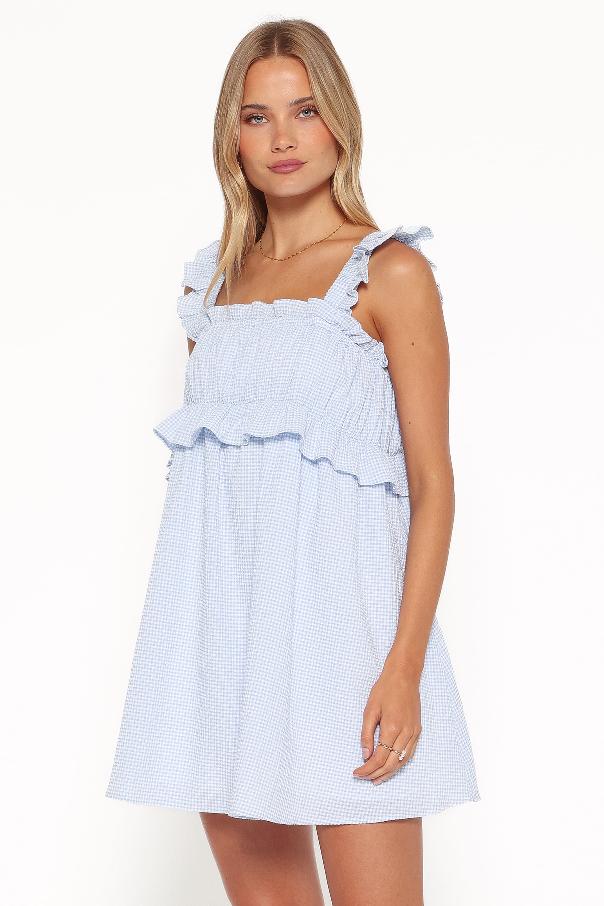 DRESSES Keonia Mini Dress - Baby Blue Gingham