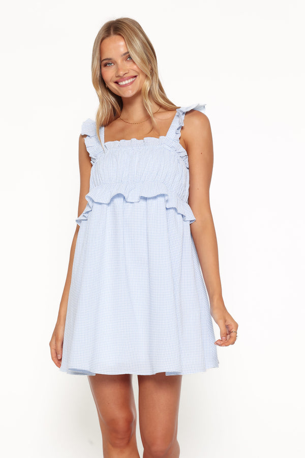 DRESSES Keonia Mini Dress - Baby Blue Gingham