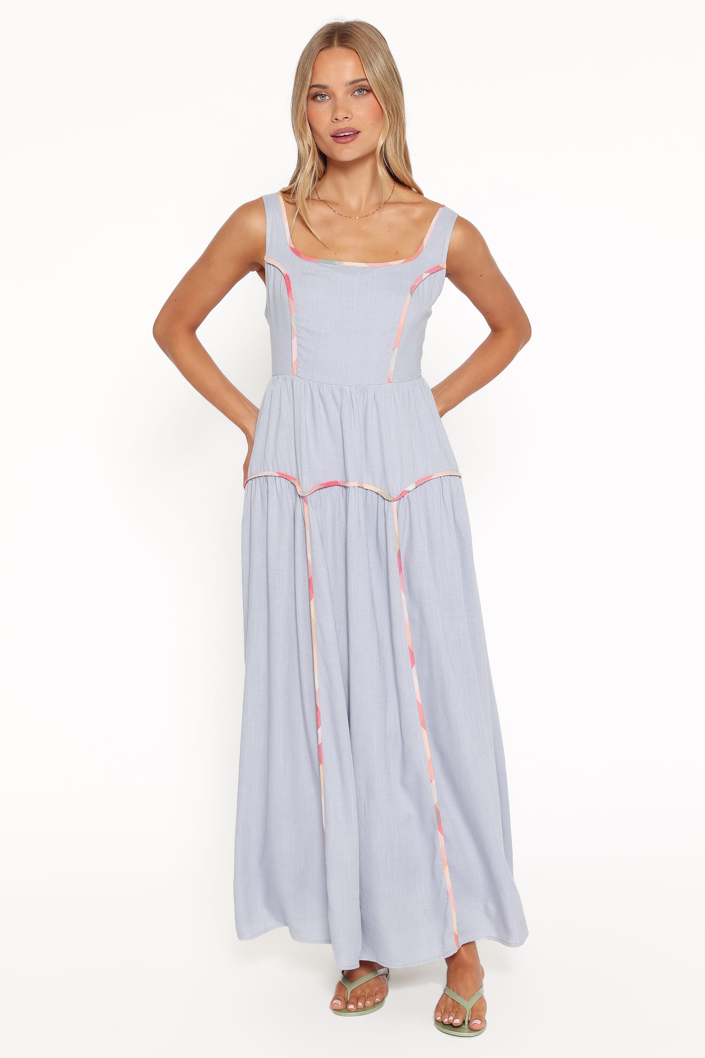 DRESSES Kyla Maxi Dress - Light Blue Linen