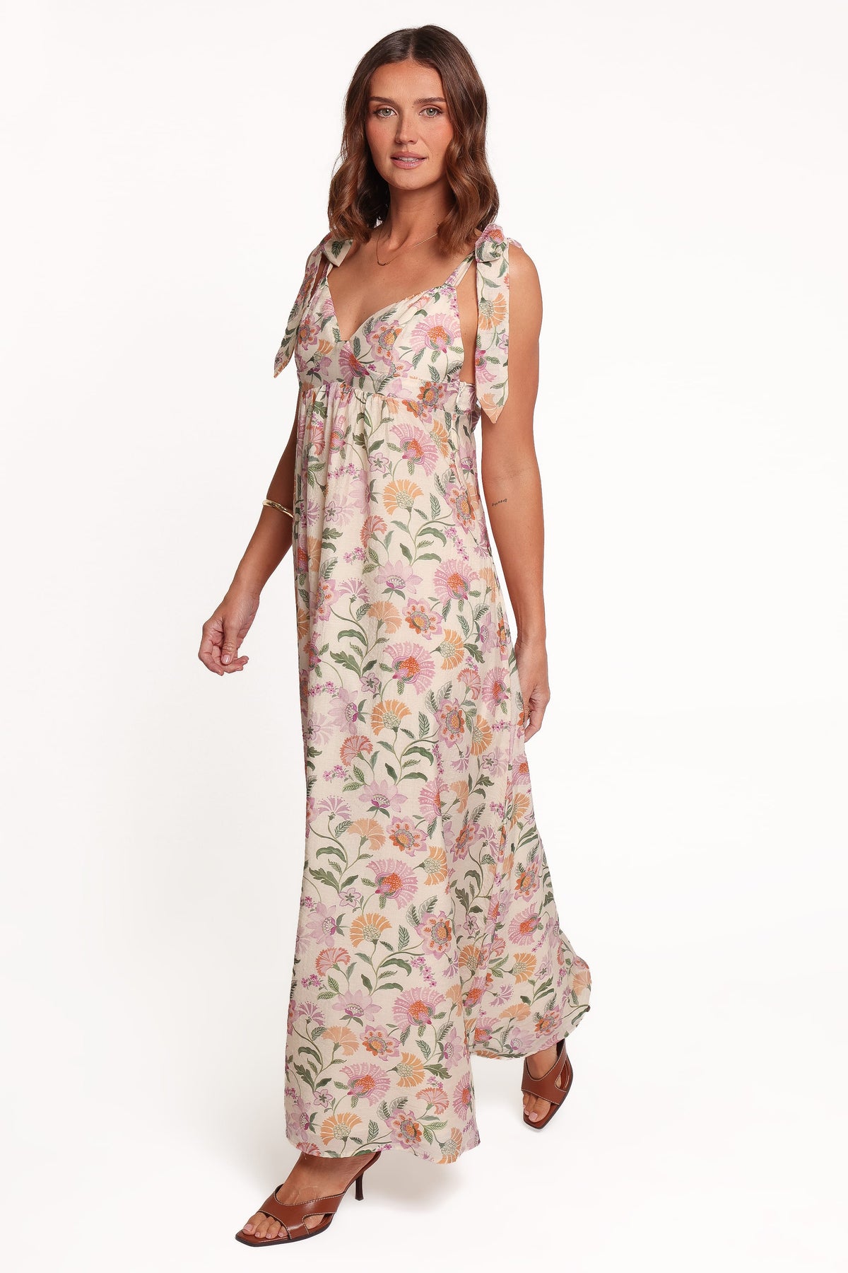 DRESSES Lakita Bow Shoulder Midi Dress - Pink Floral