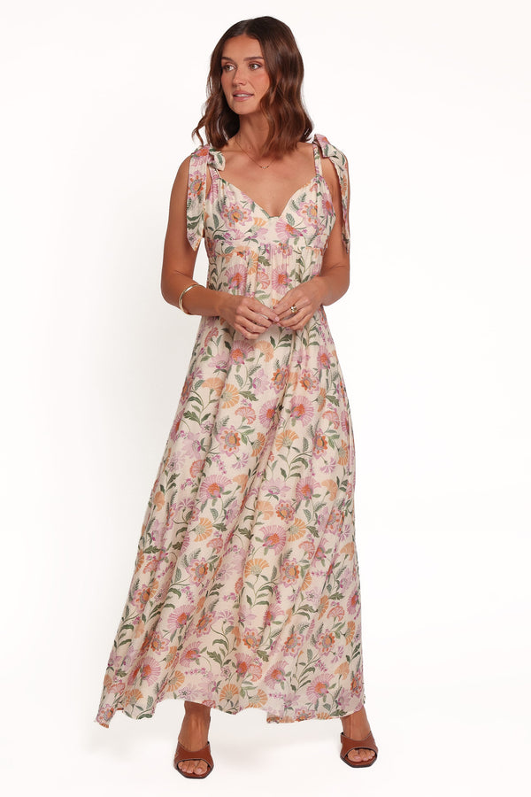 DRESSES Lakita Bow Shoulder Midi Dress - Pink Floral