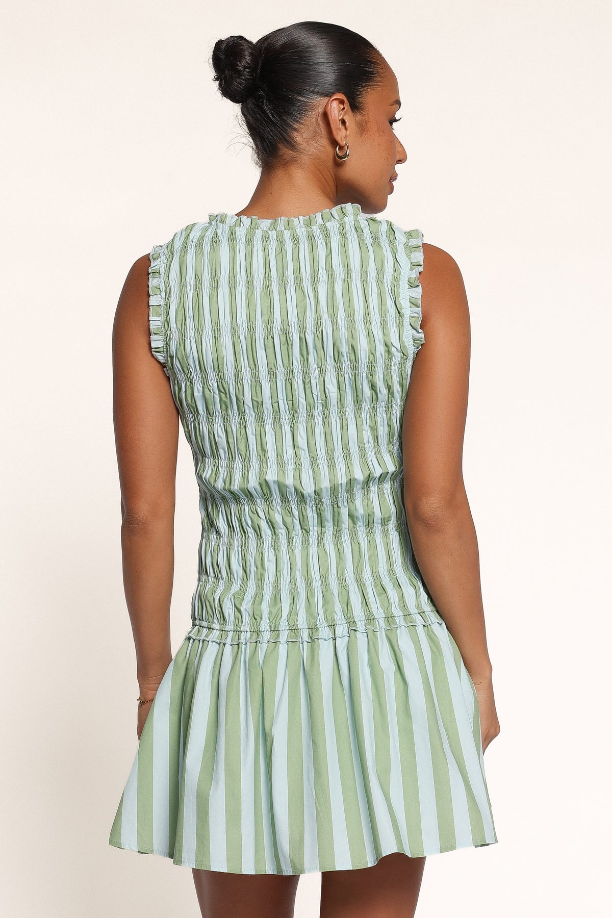 DRESSES Leabrook Mini Dress - Green/Blue Stripe