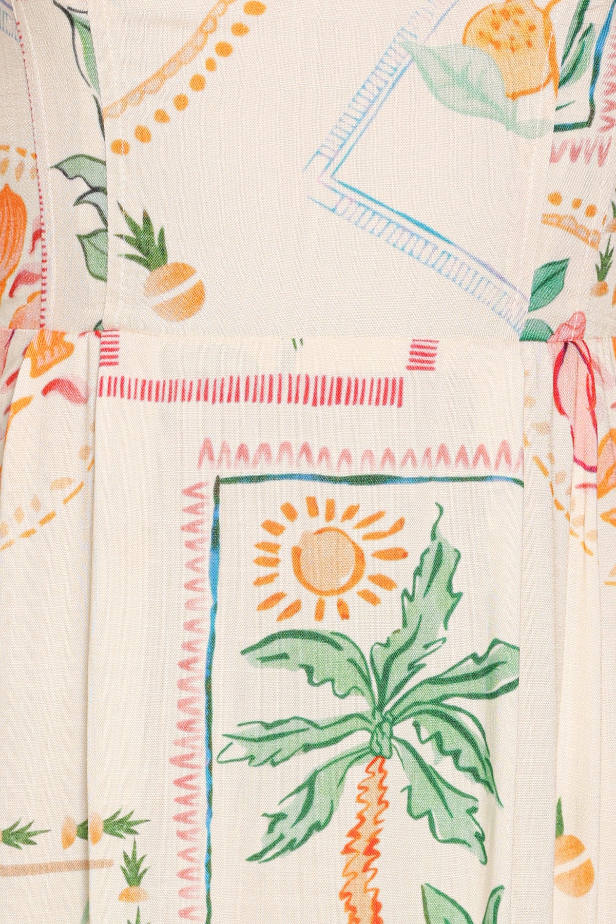 DRESSES Lindon Strapless Maxi Dress - Cream Palm Print