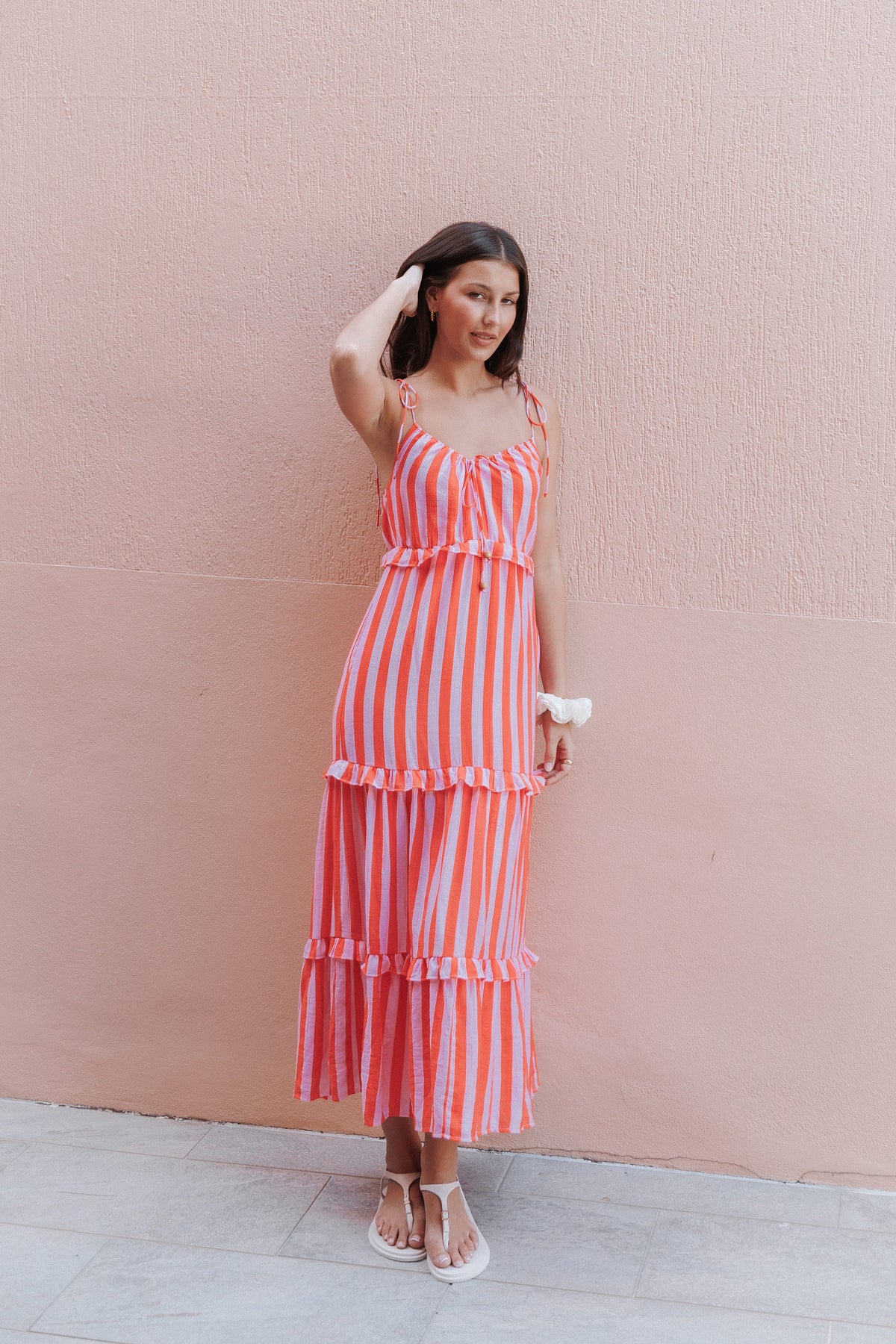 DRESSES Lovella Maxi Dress - Pink/Red Stripe