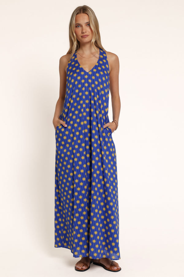 DRESSES Lunelle Maxi Dress - Blue Yellow Sun