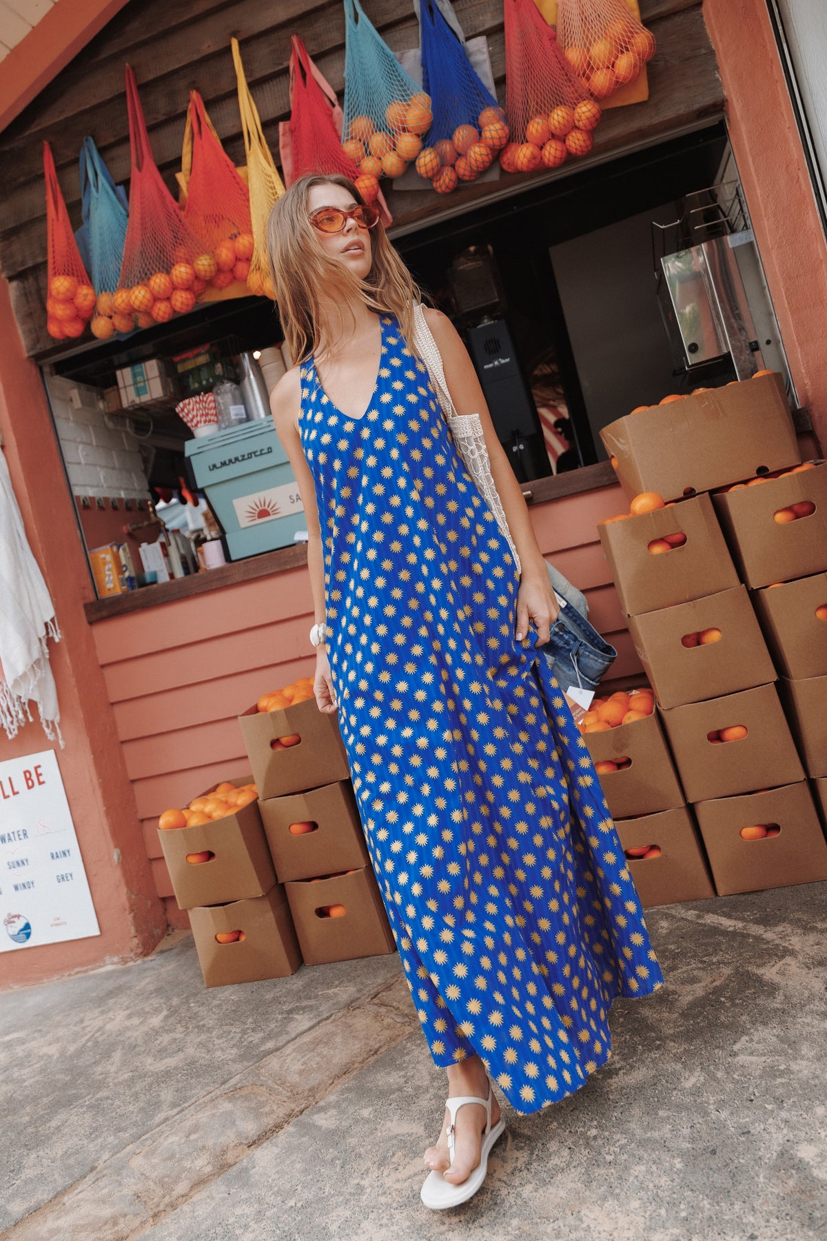 DRESSES Lunelle Maxi Dress - Blue Yellow Sun