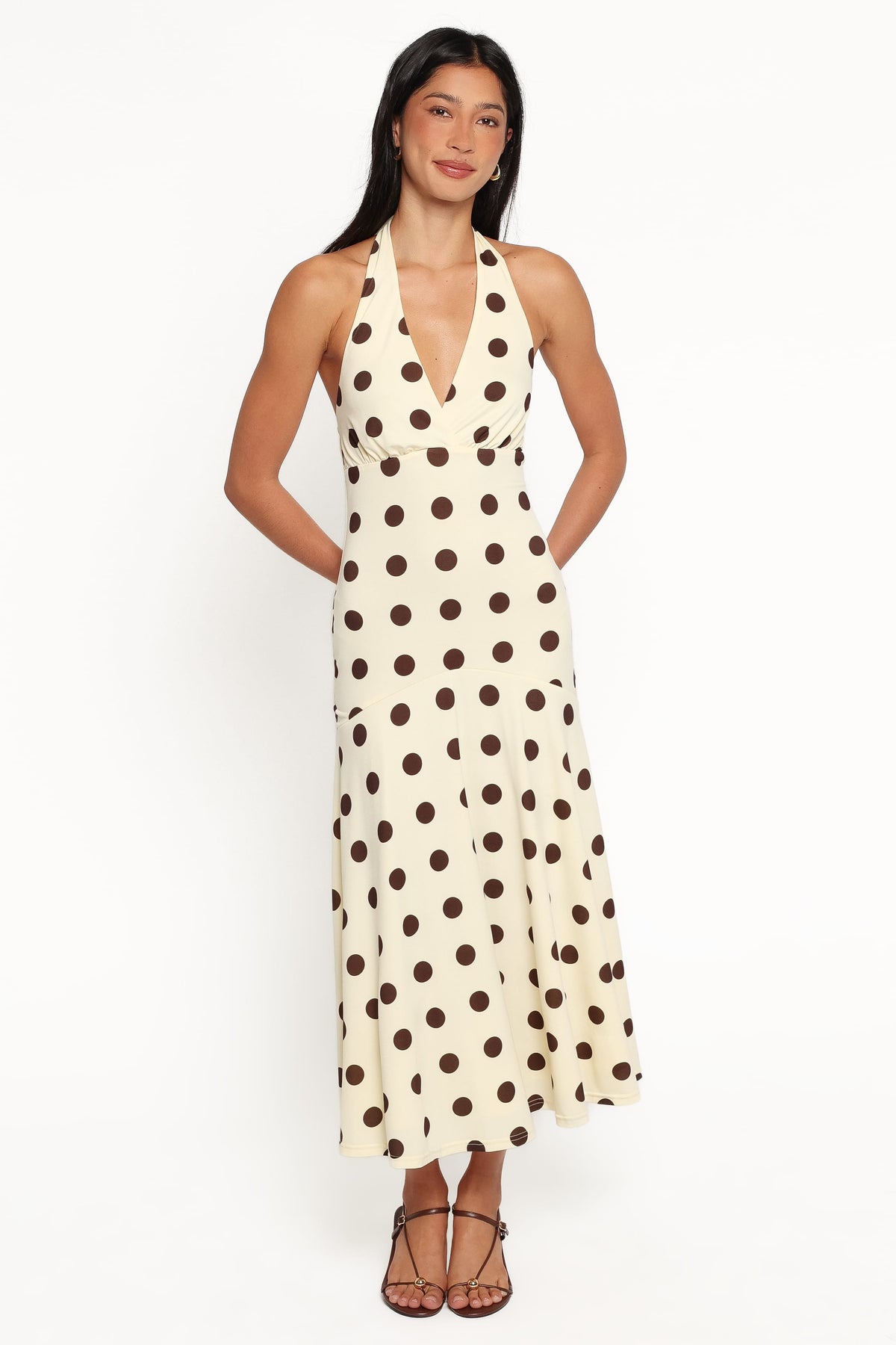DRESSES Lyndell Halterneck Maxi Dress - Butter Yellow Dot