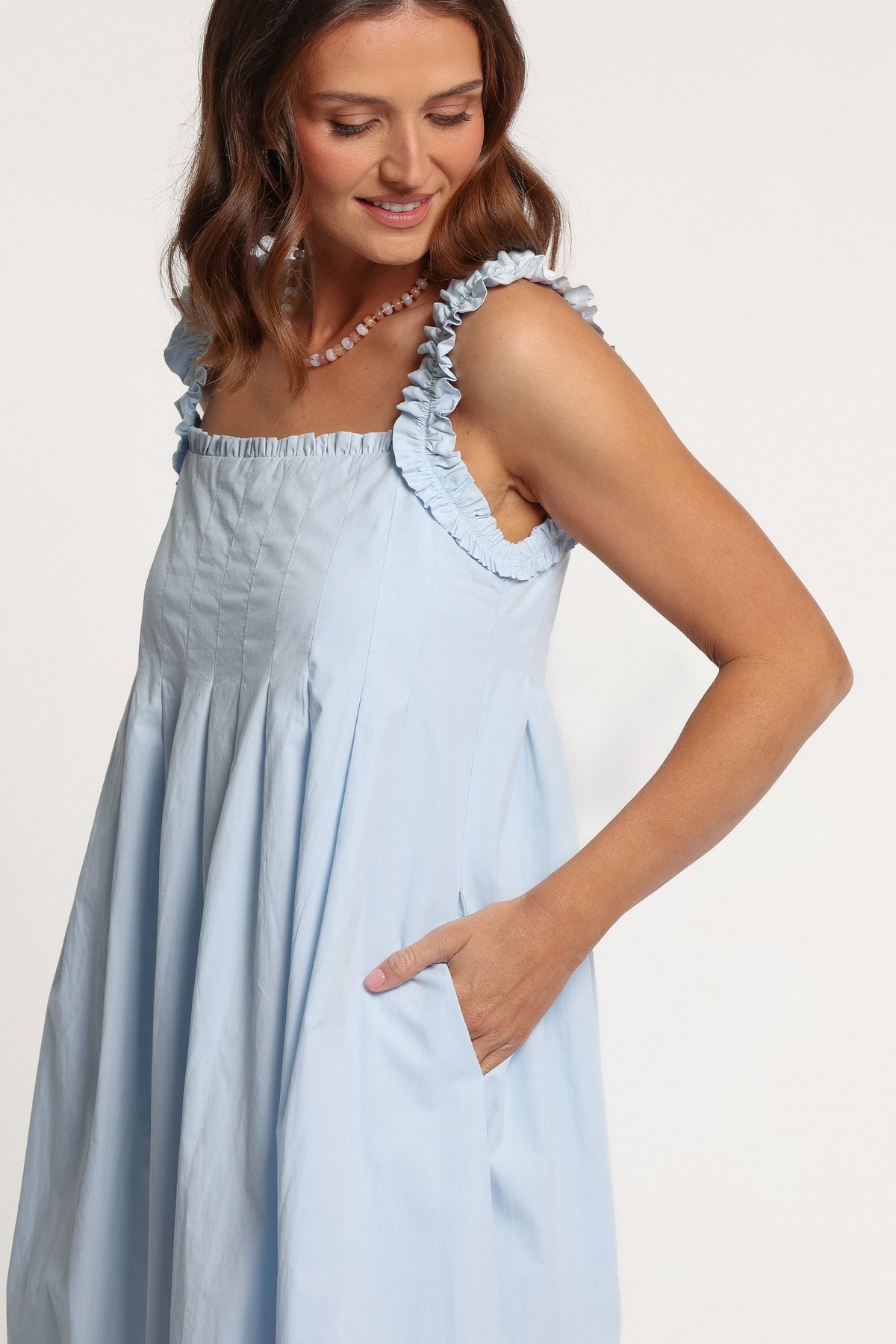 DRESSES Madalyn Pleated Midi Dress - Light Blue