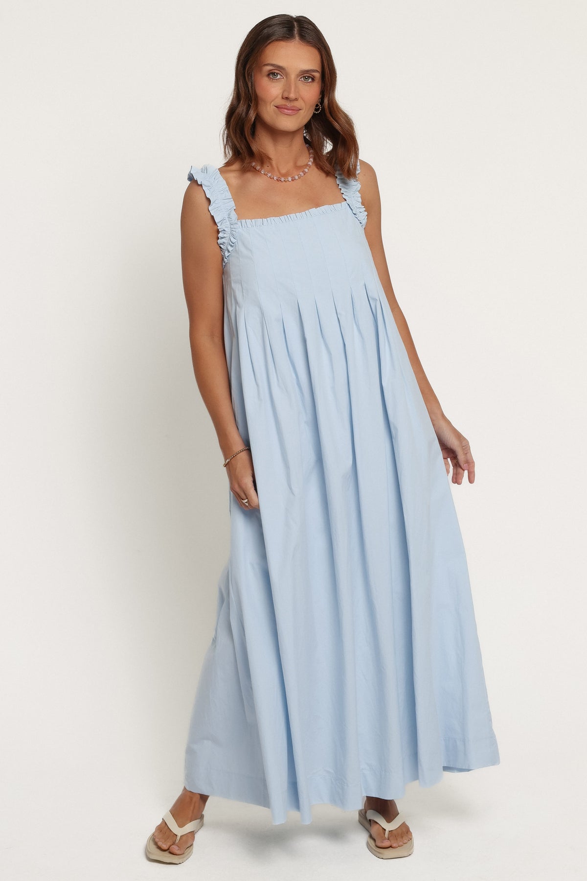 DRESSES Madalyn Pleated Midi Dress - Light Blue