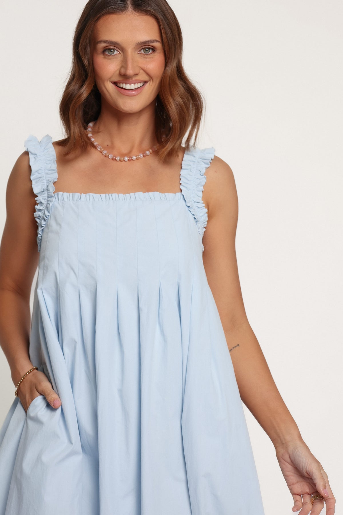 DRESSES Madalyn Pleated Midi Dress - Light Blue
