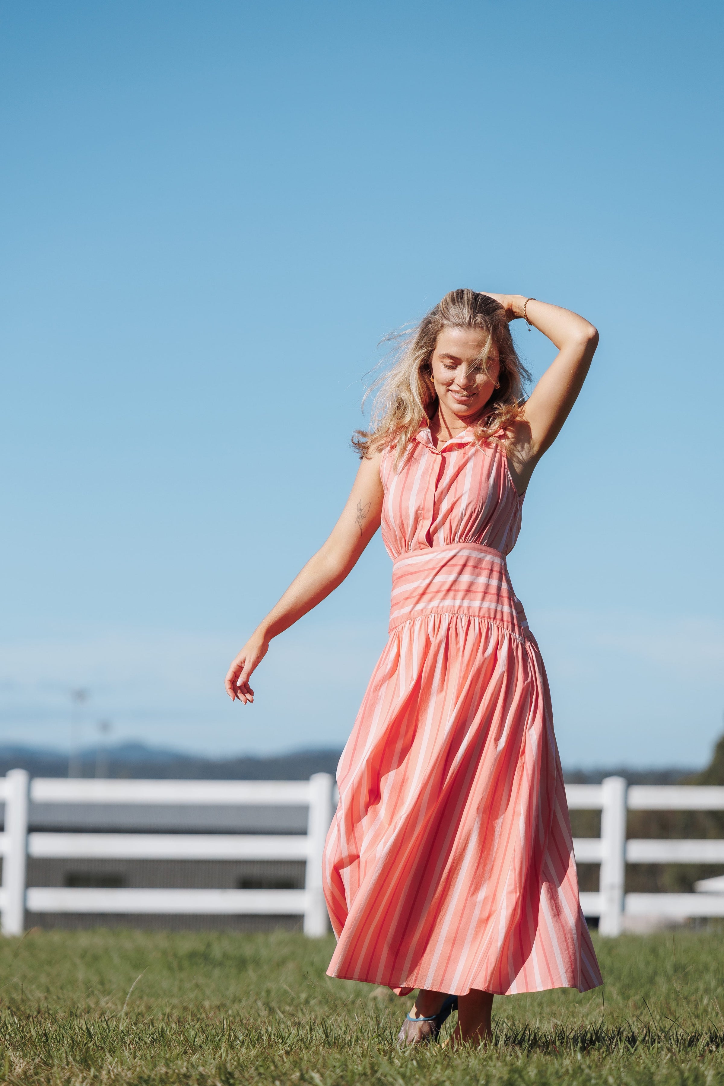 DRESSES Myranda Midi Dress - Pink Stripe