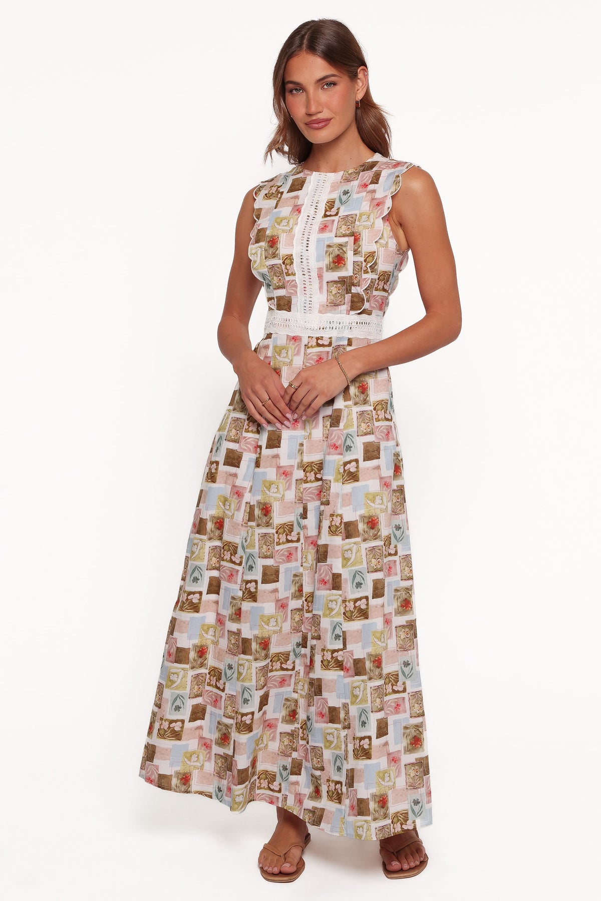 DRESSES Nahila Maxi Dress - Green Stamp Print