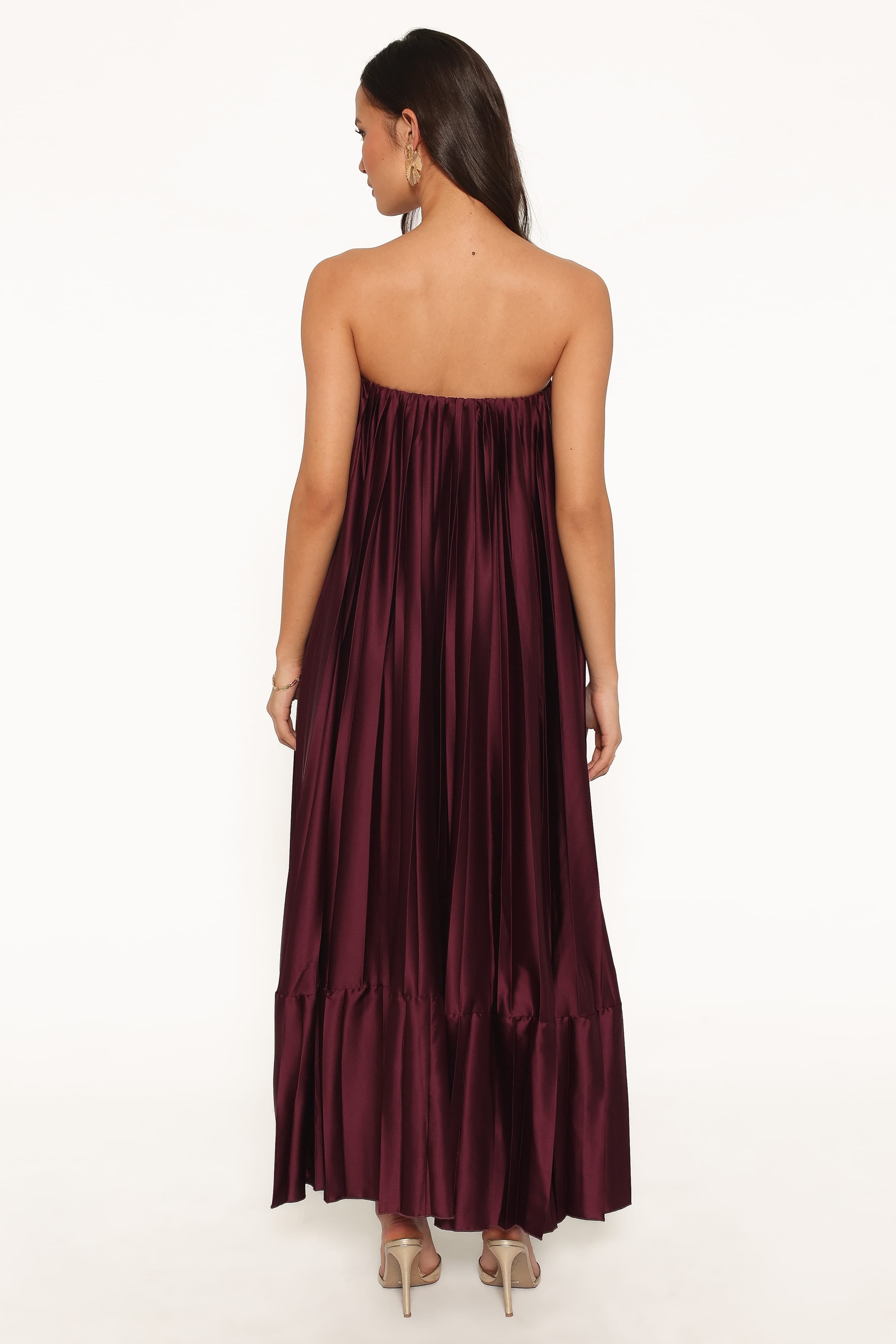 DRESSES Nalania Strapless Maxi Dress - Sangria Red