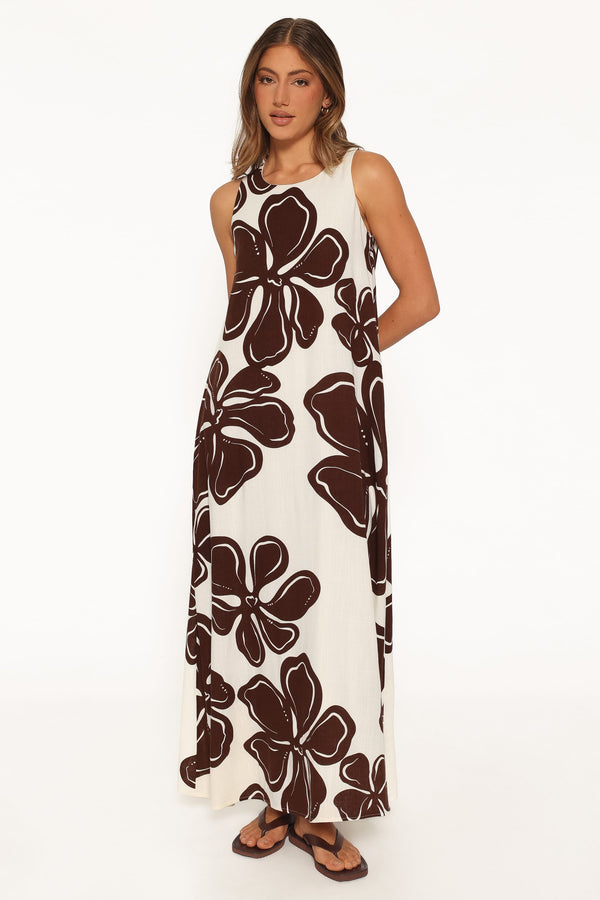 DRESSES Navina Maxi Dress - Brown Floral