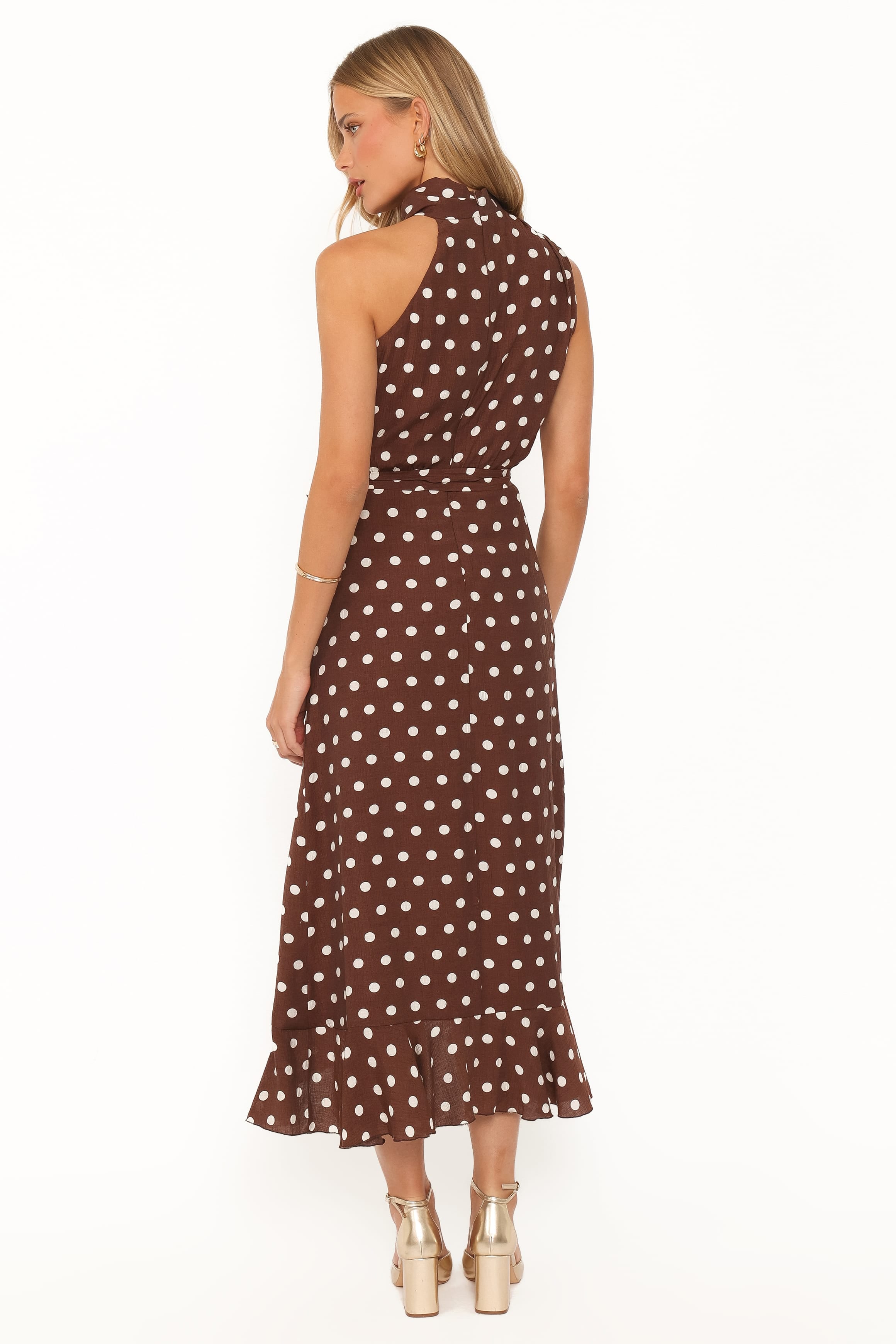 DRESSES Olana Midi Dress - Brown Polka Dot