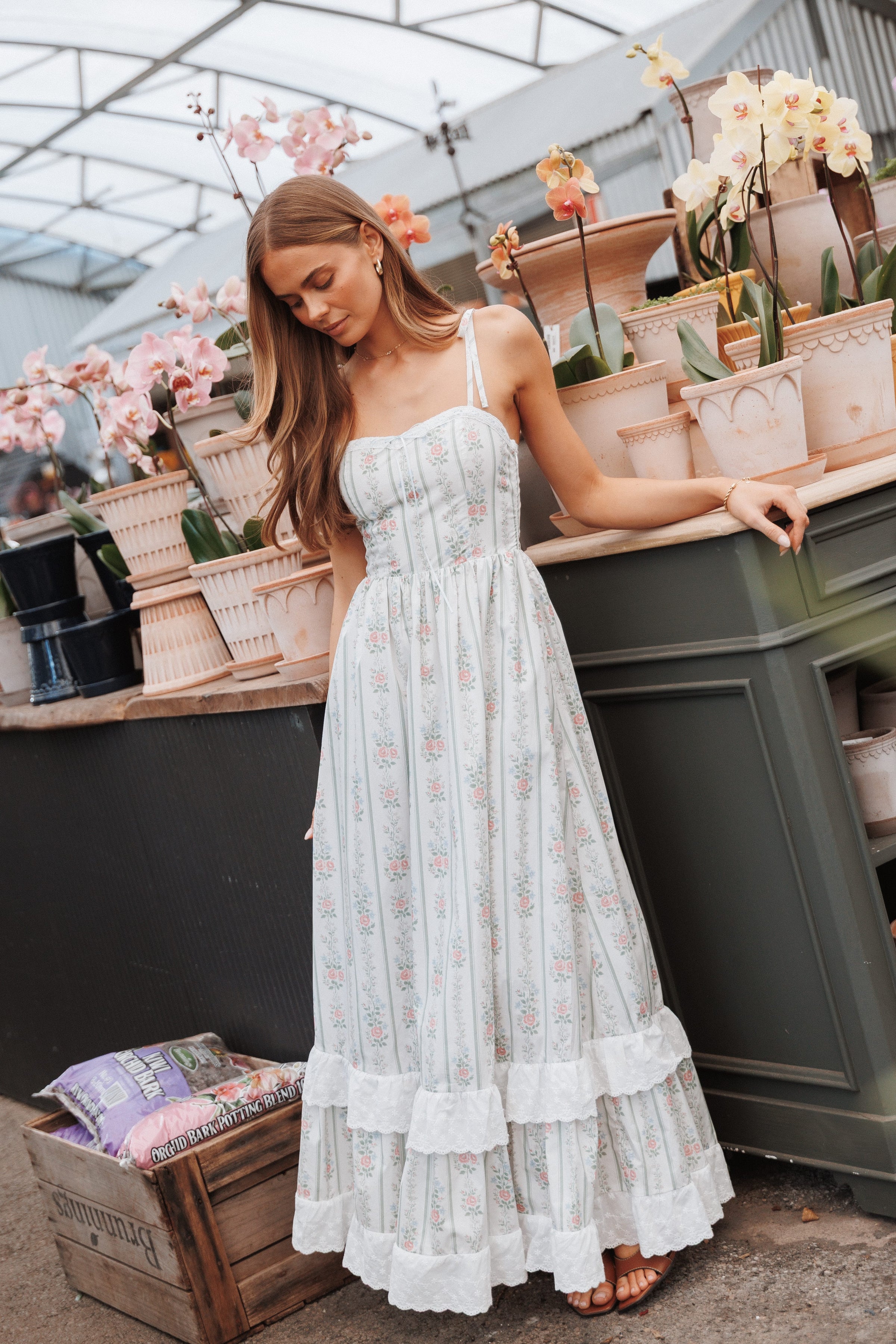 DRESSES Ostrava Maxi Dress - Green Wallpaper Floral