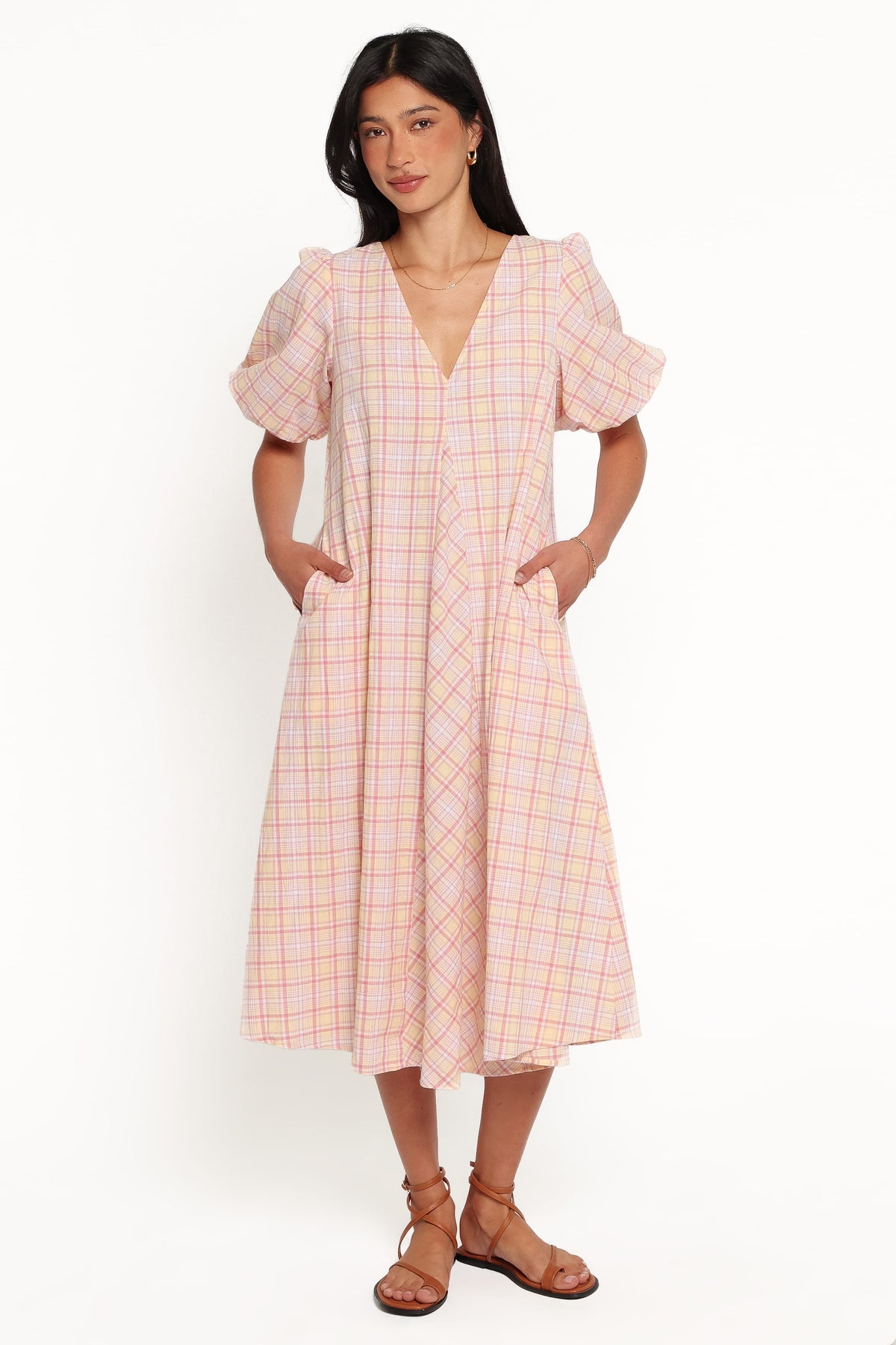 DRESSES Patton Midi Dress - Butter Yellow Gingham