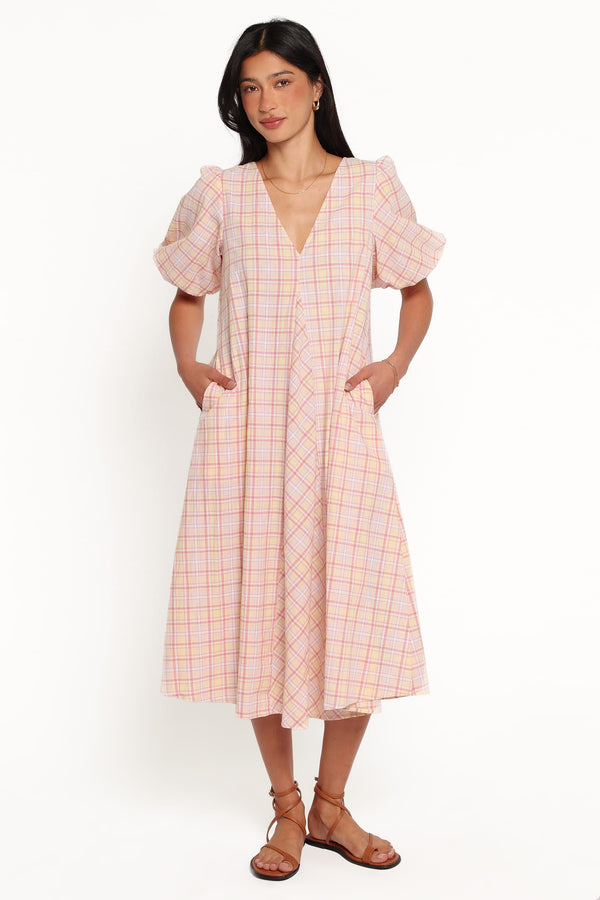 DRESSES Patton Midi Dress - Butter Yellow Gingham