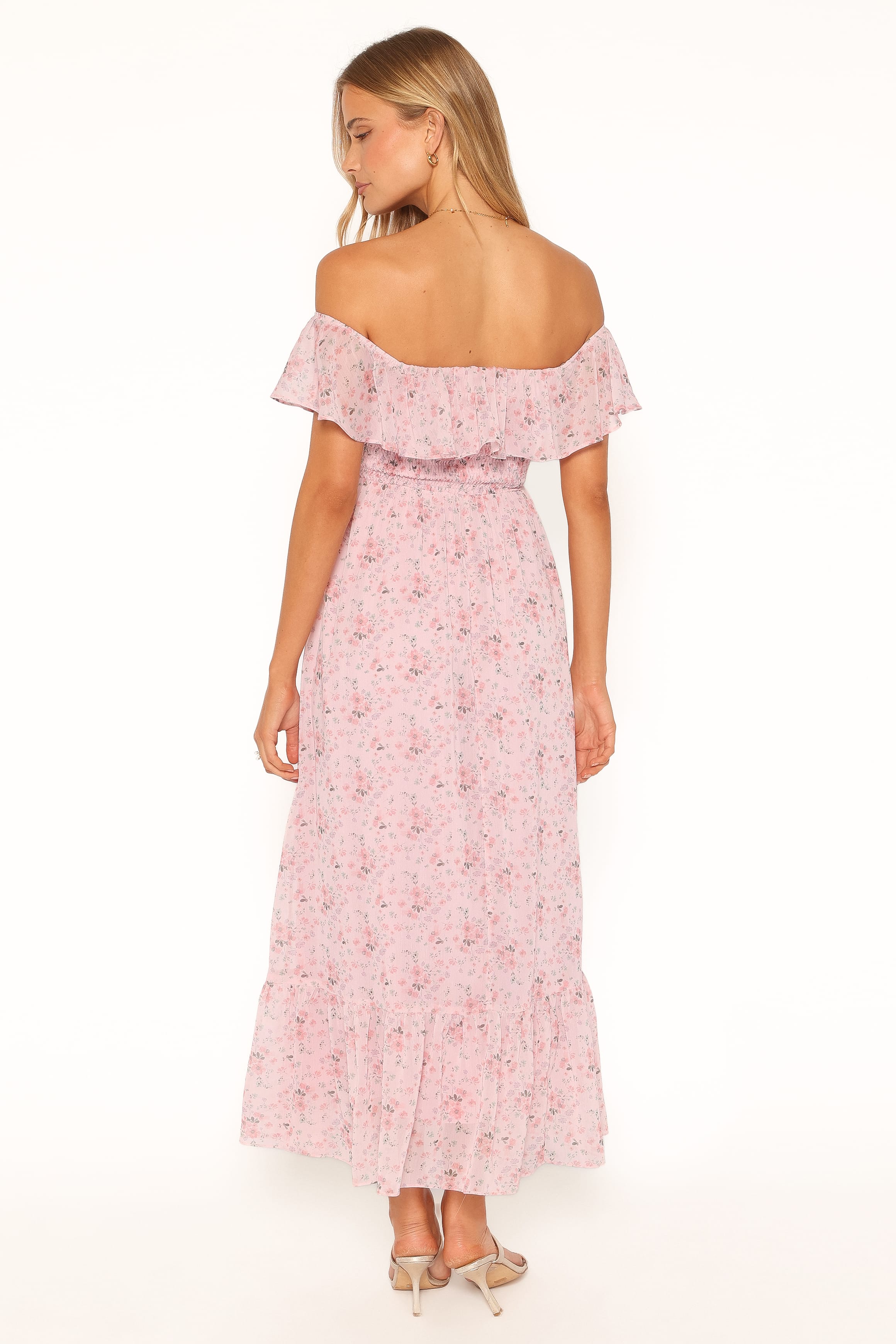 DRESSES Priscilla Strapless Midi Dress - Pink Floral