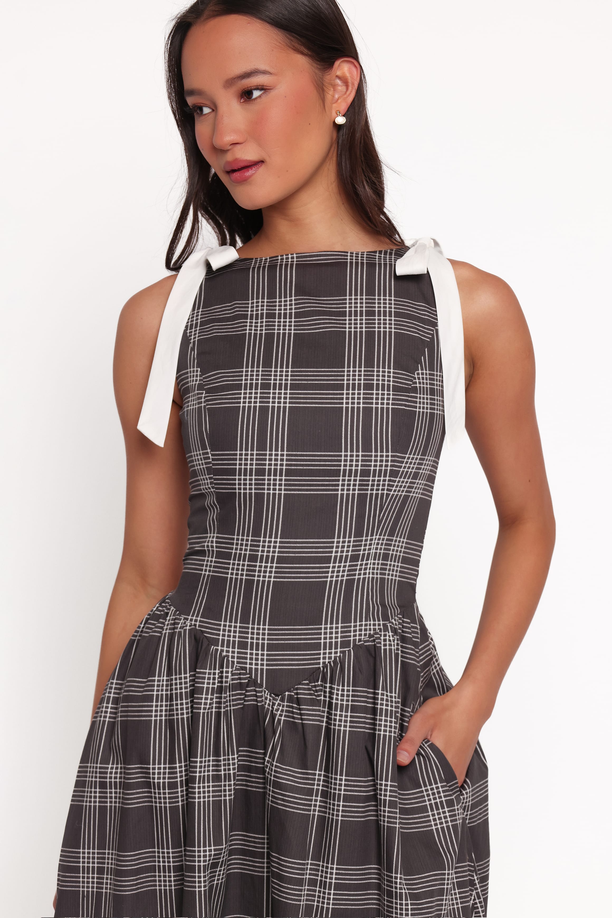 DRESSES Rafaella Maxi Dress - Charcoal Plaid