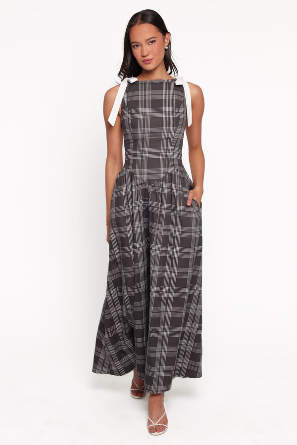 DRESSES Rafaella Maxi Dress - Charcoal Plaid