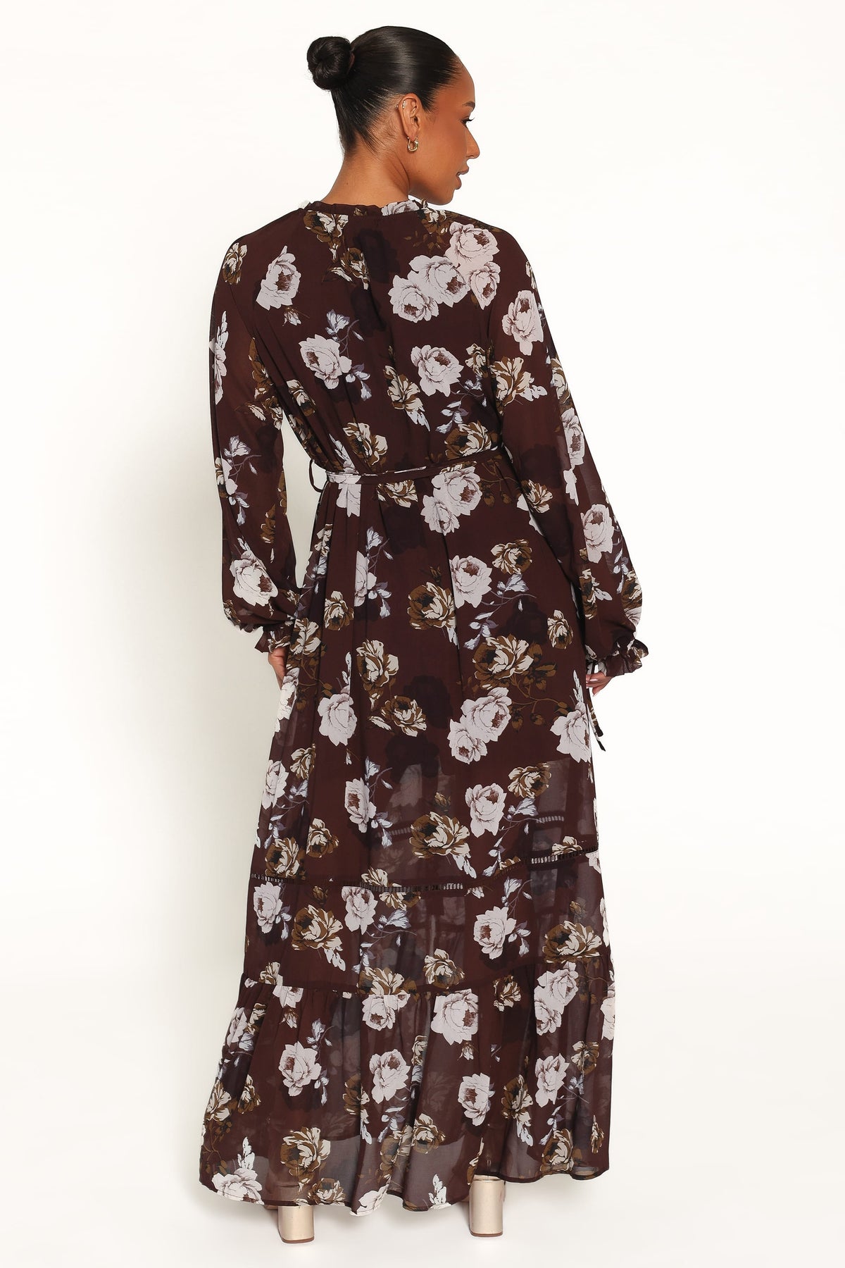 DRESSES Rhonda Long Sleeve Maxi Dress - Brown Floral