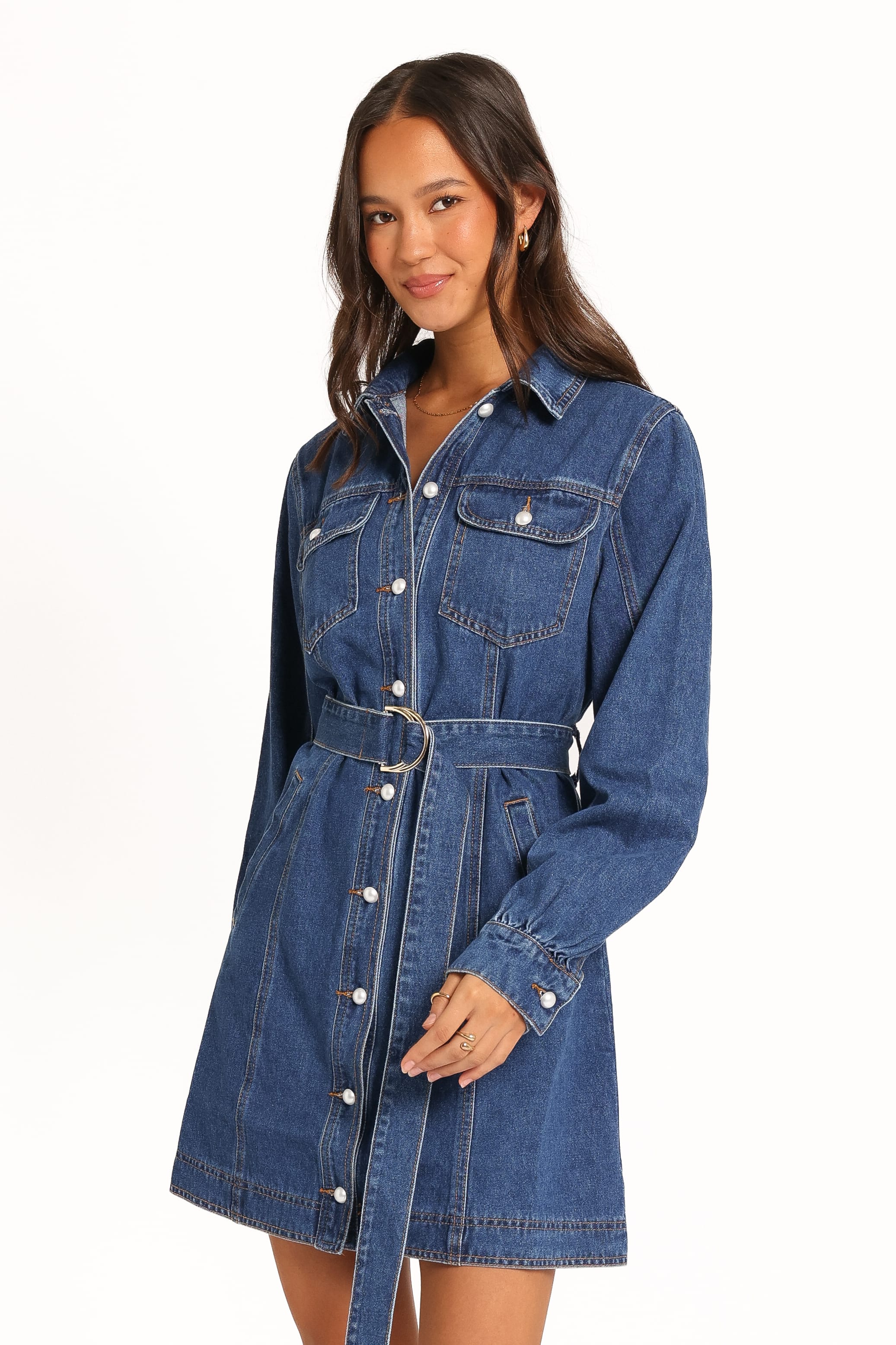 DRESSES Robina Long Sleeve Mini Dress - Indigo Denim