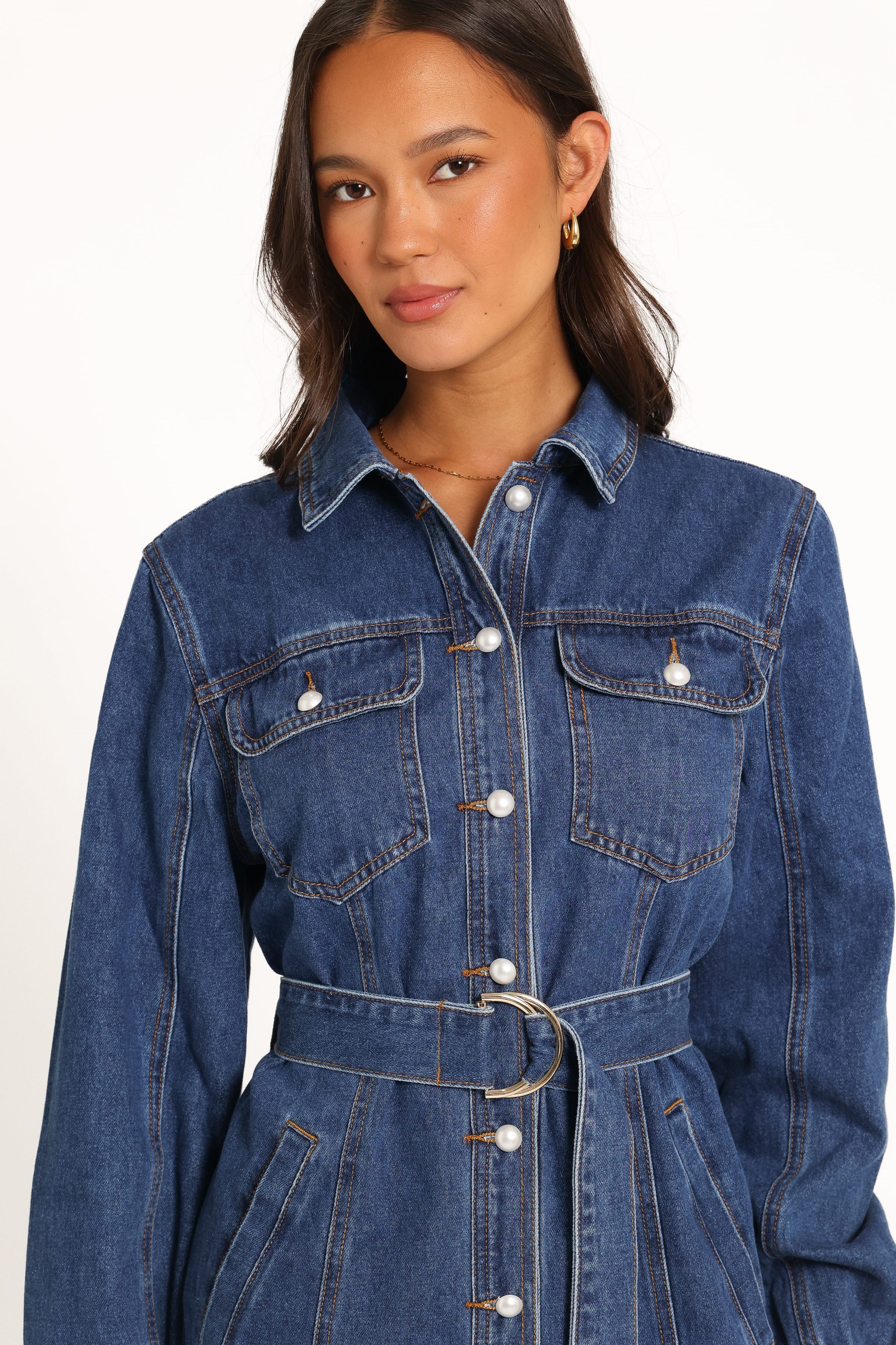 DRESSES Robina Long Sleeve Mini Dress - Indigo Denim