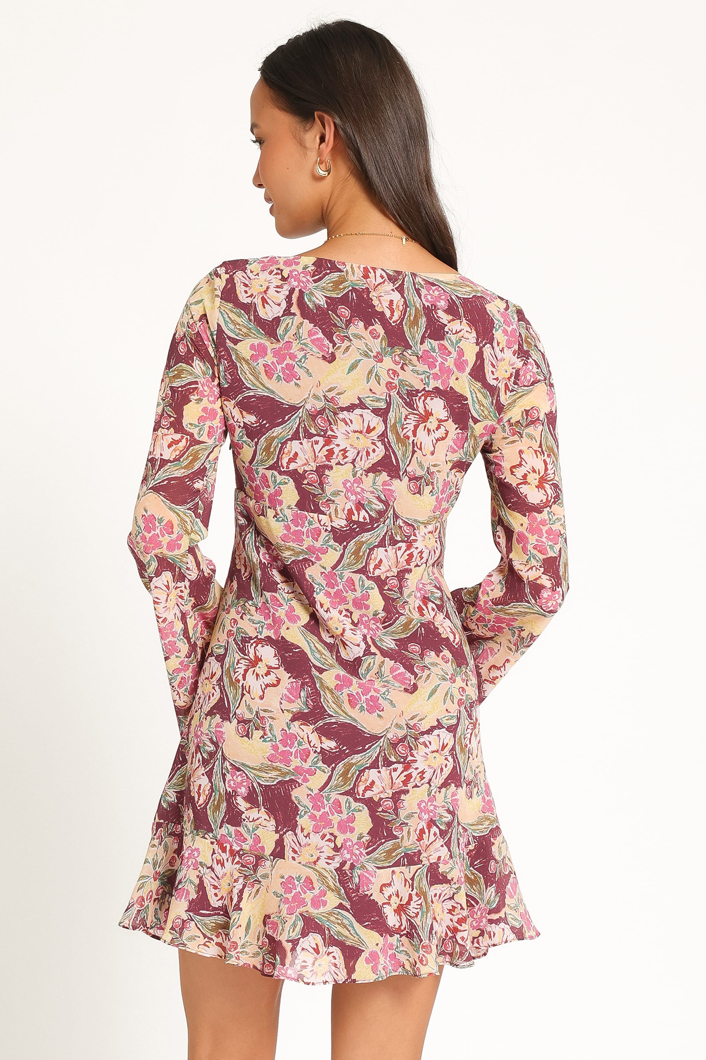 DRESSES Rosalia Chiffon Mini Dress - Purple Floral