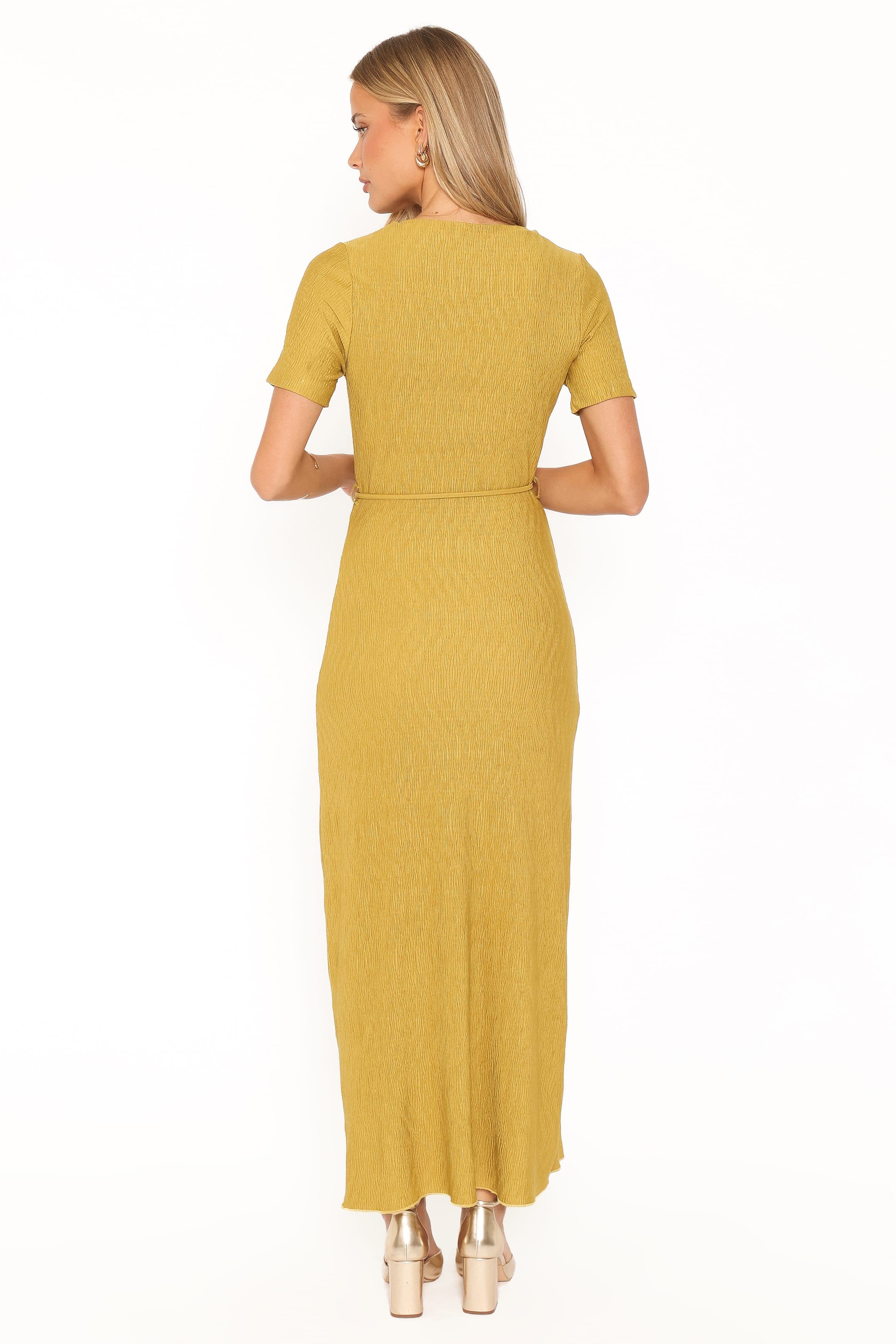 DRESSES Samantha Plisse Maxi Dress - Burnished Gold