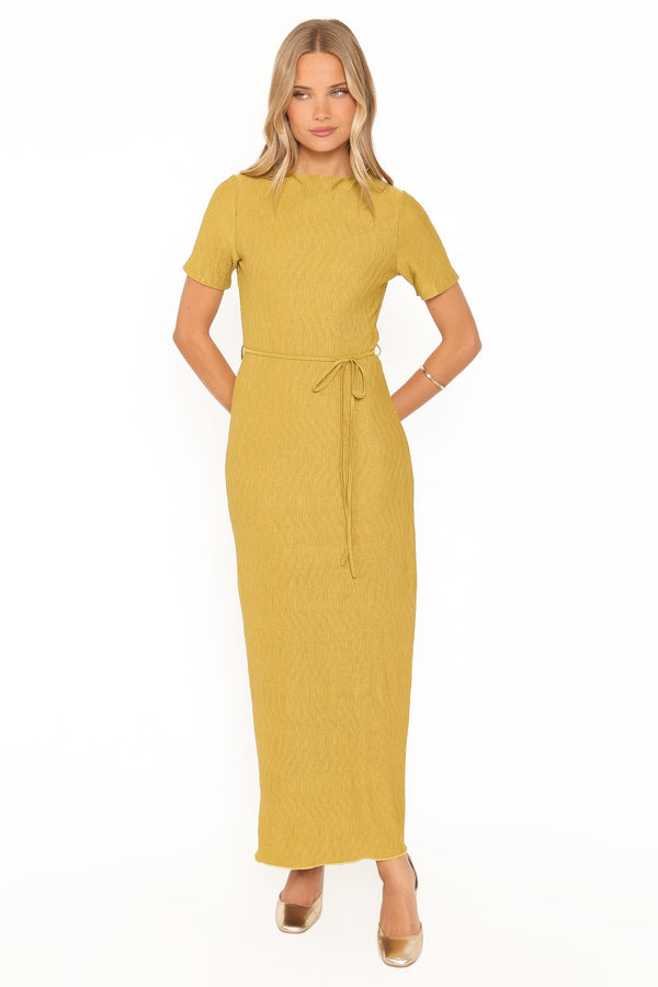 DRESSES Samantha Plisse Maxi Dress - Burnished Gold