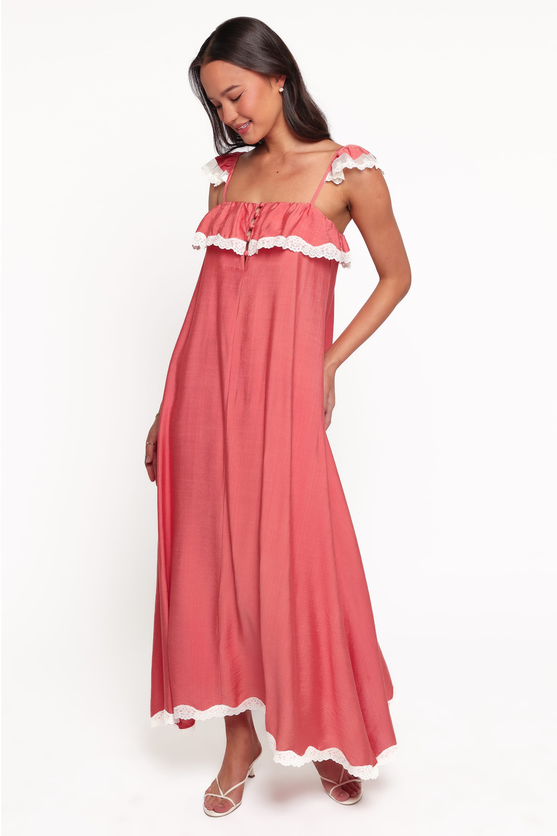 DRESSES Sapphira Lace Midi Dress - Peach Blossom