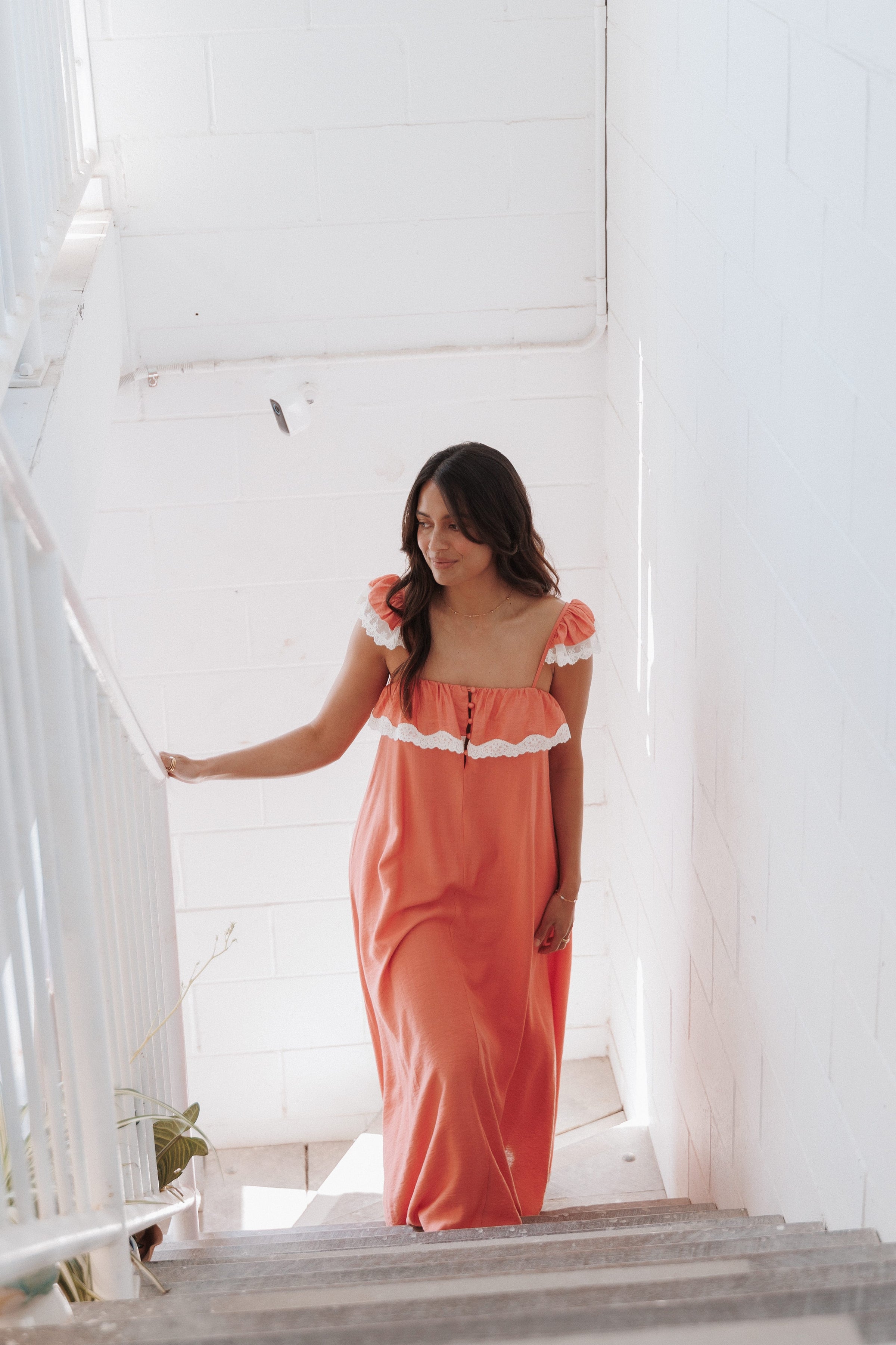 DRESSES Sapphira Lace Midi Dress - Peach Blossom