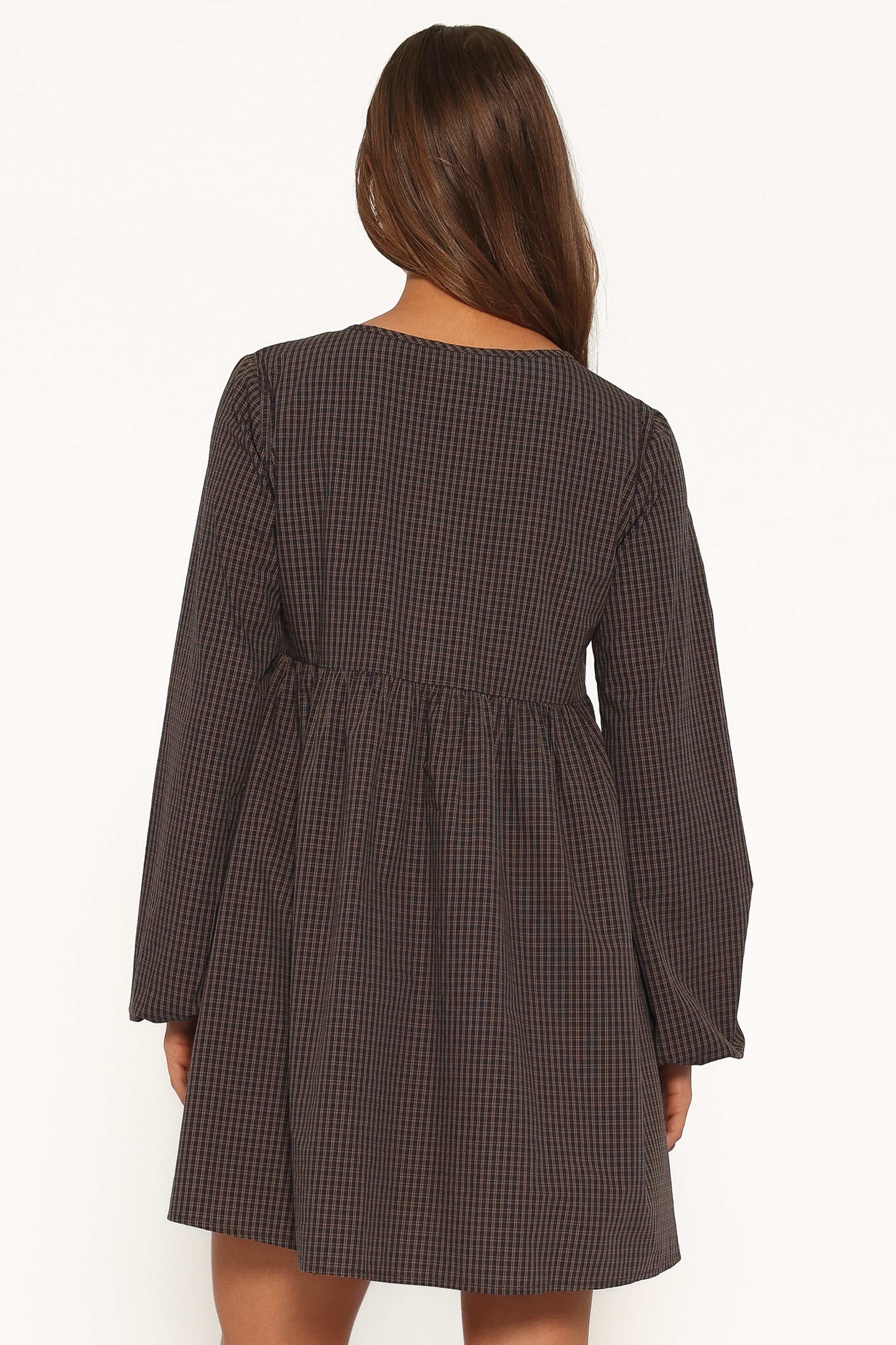 DRESSES Saraya Long Sleeve Mini Dress - Black Gingham