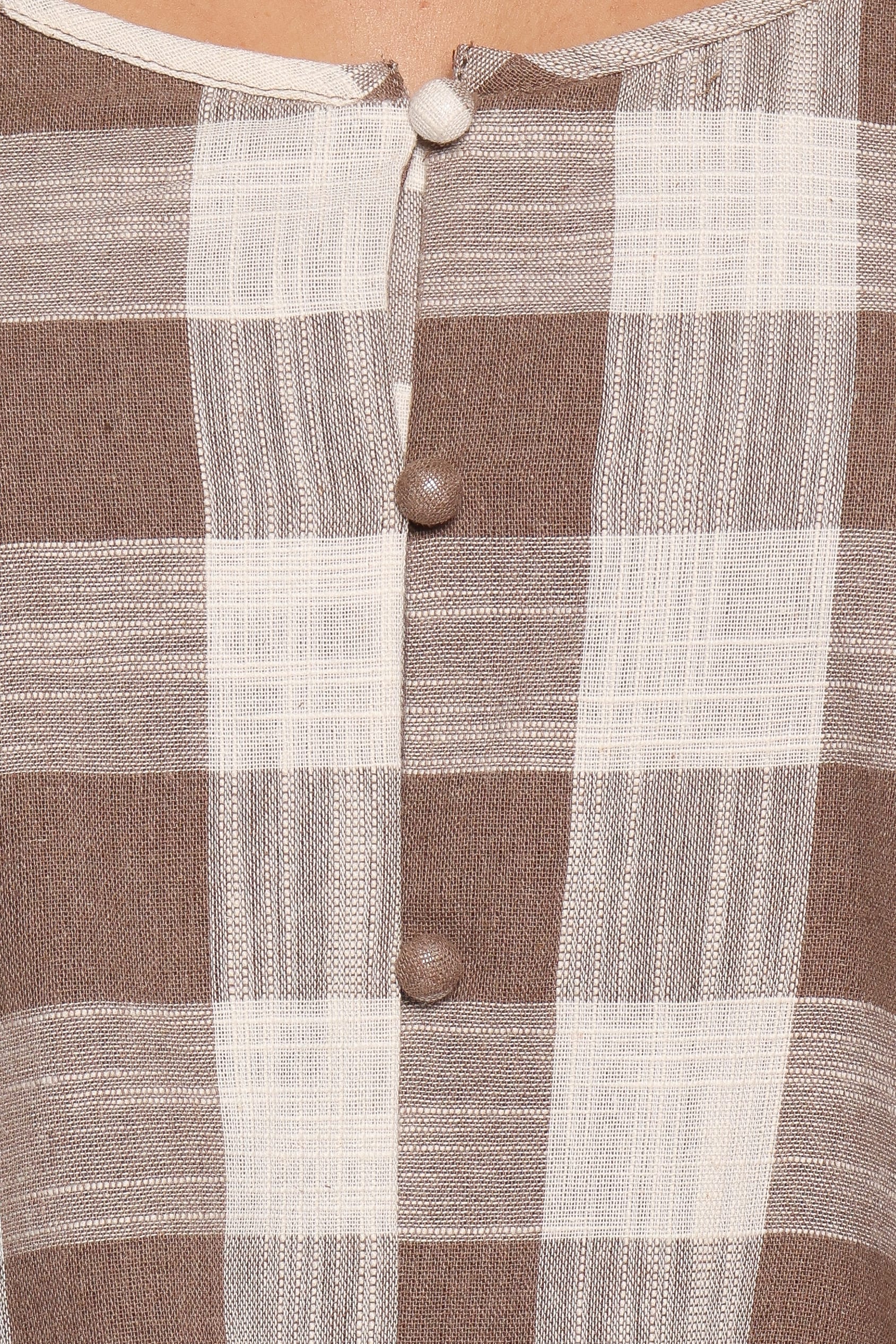 DRESSES Shiloh Long Sleeve Mini Dress - Brown Gingham