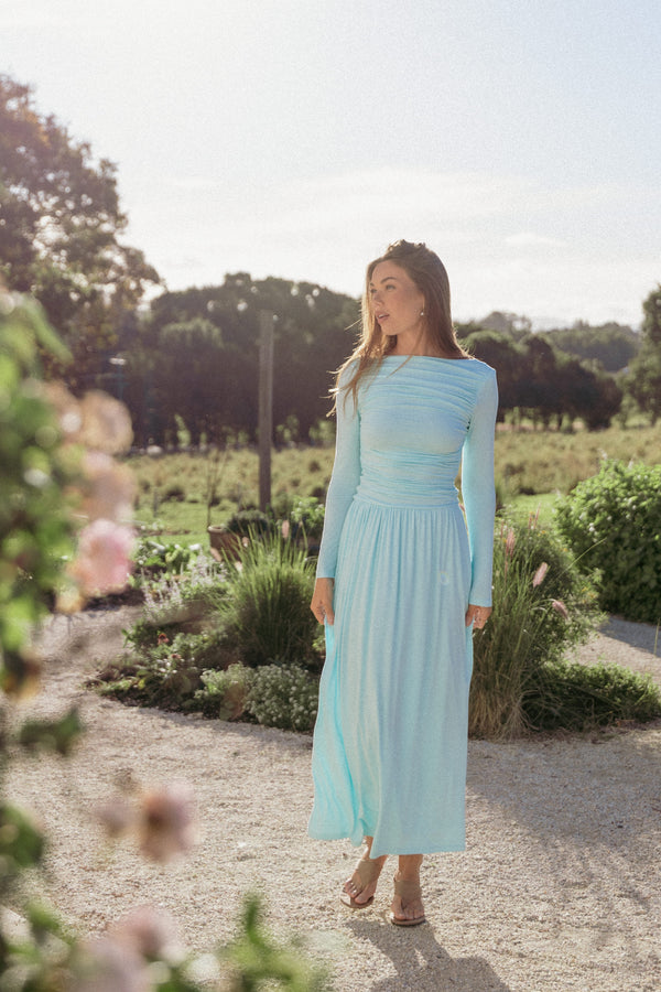 DRESSES Shirley Long Sleeve Maxi Dress - Ice Blue