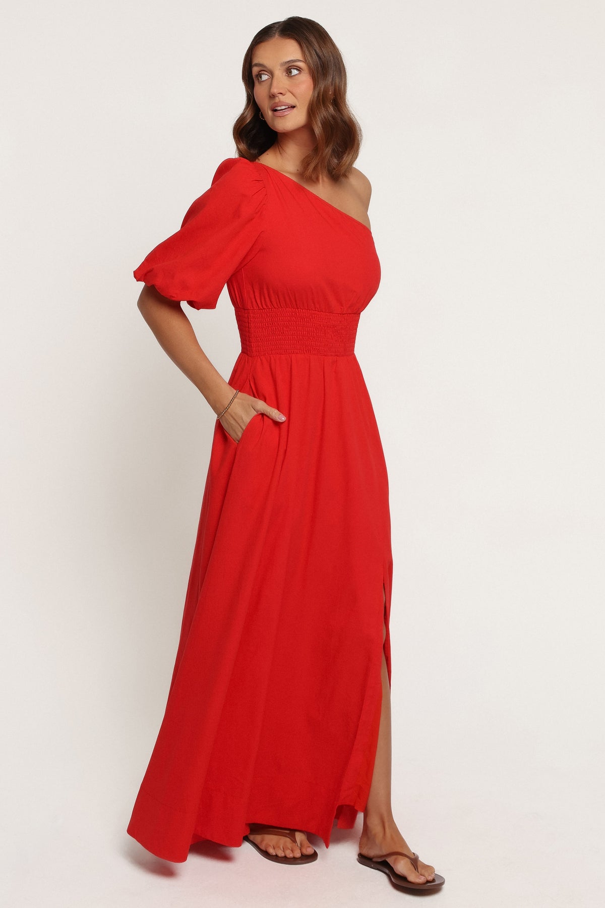 DRESSES Sonja One Shoulder Maxi Dress - Red