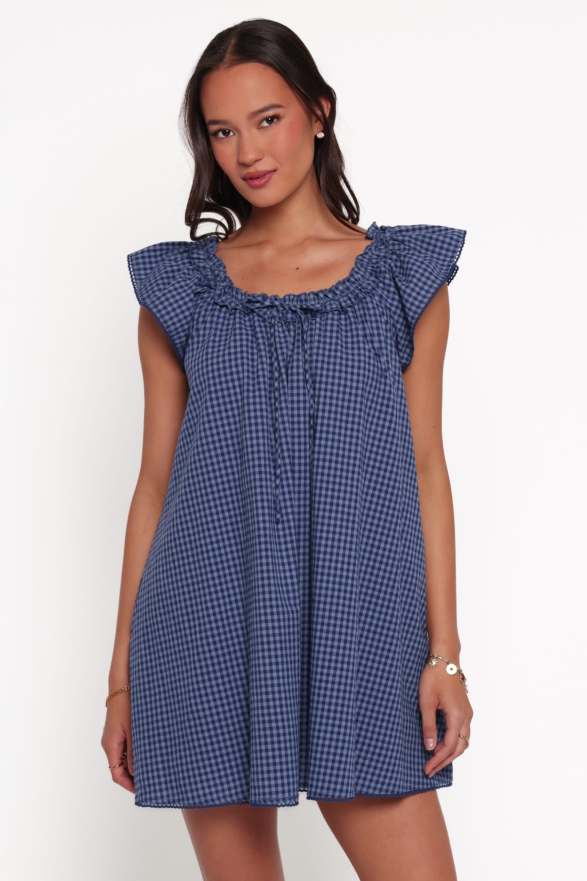 DRESSES Tahlisa Mini Dress - Navy Gingham