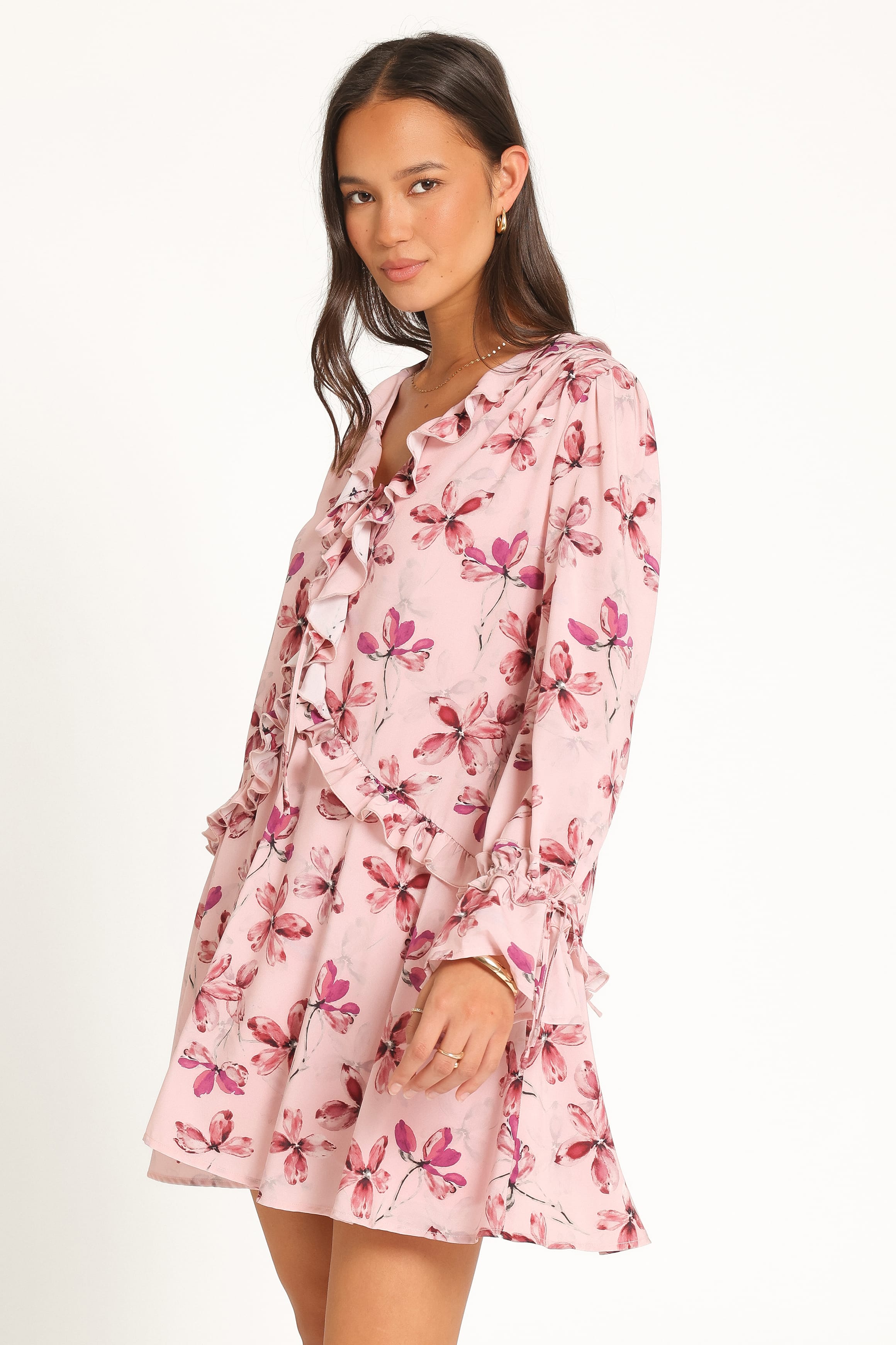 DRESSES Tarly Frill Mini Dress - Pink Floral