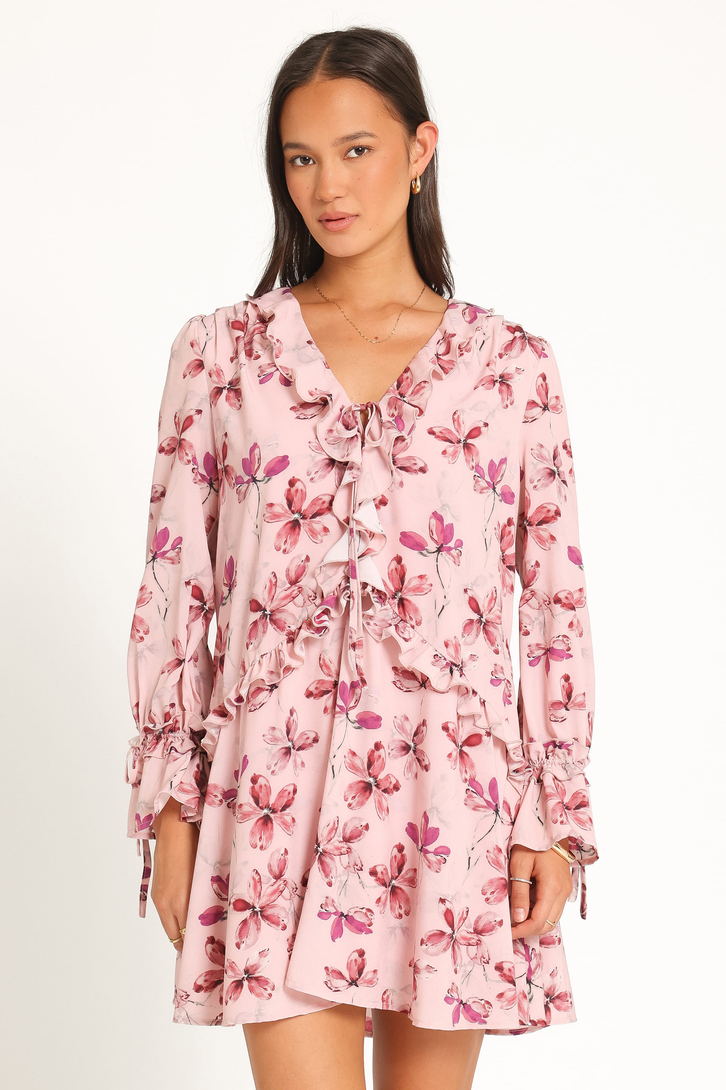 DRESSES Tarly Frill Mini Dress - Pink Floral
