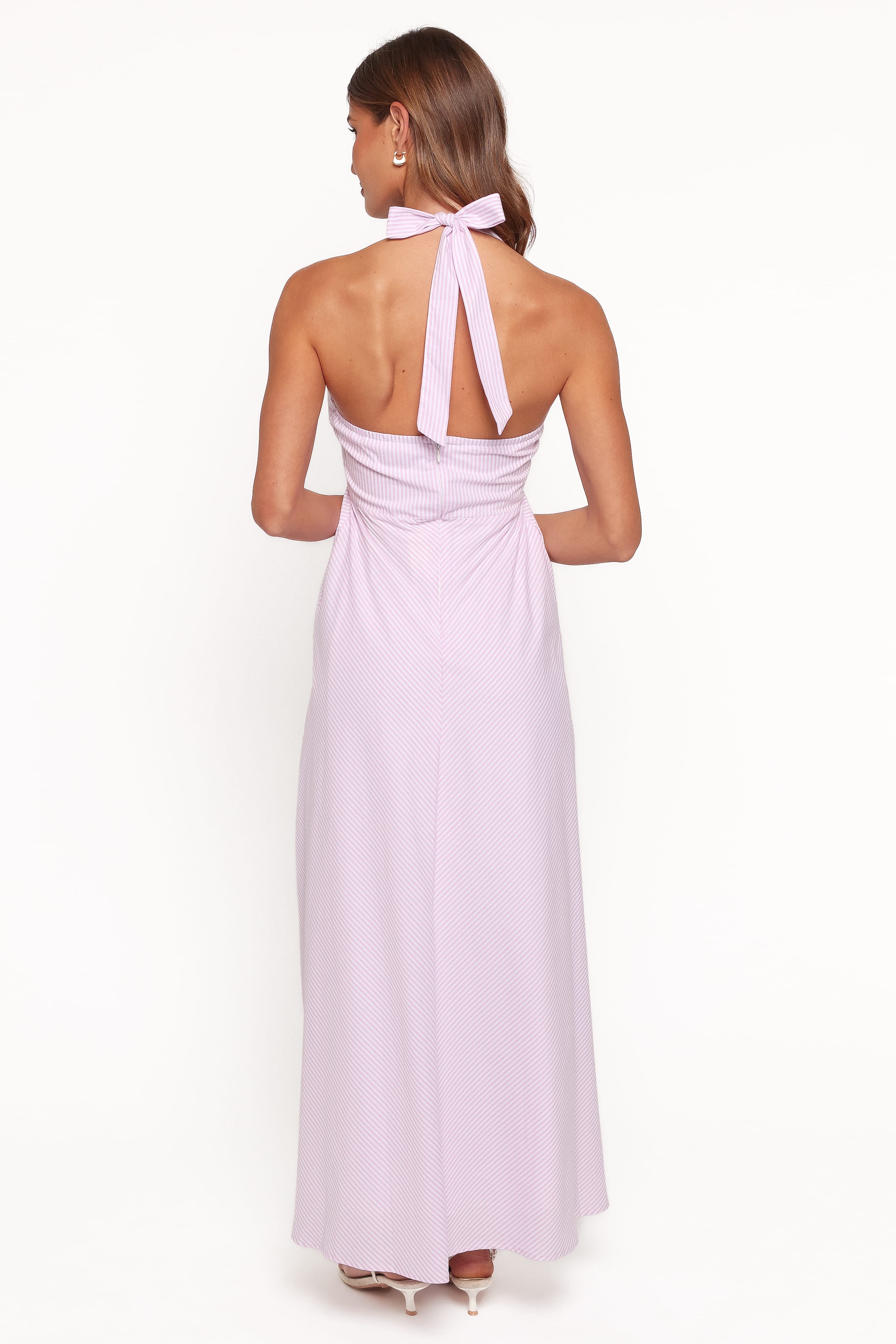 DRESSES Taryn Halterneck Maxi Dress - Pink Stripe