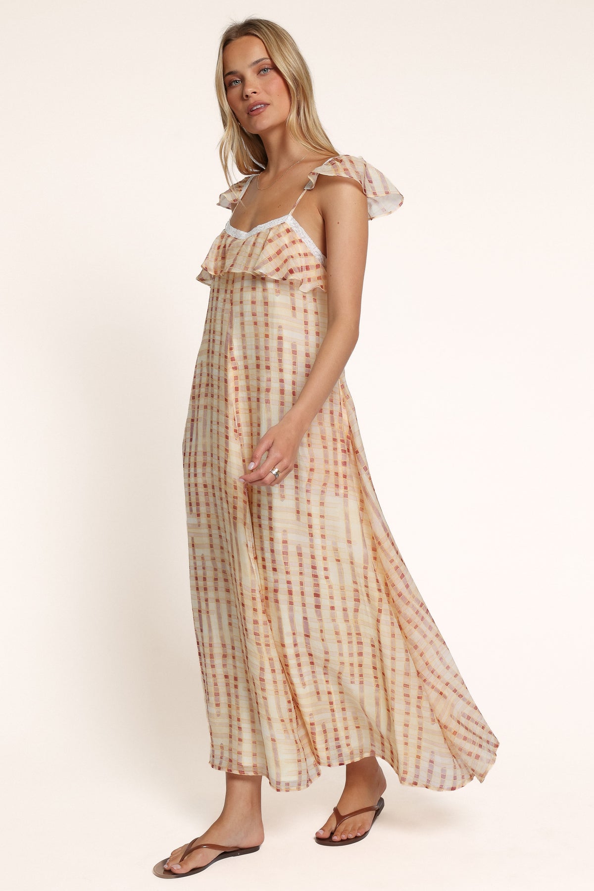 DRESSES Thalina Maxi Dress - Red Lilac Geo