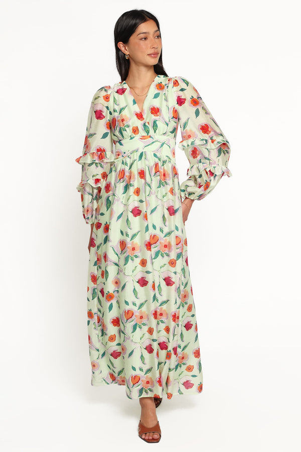 DRESSES Vayla Maxi Dress - Green Painted Floral