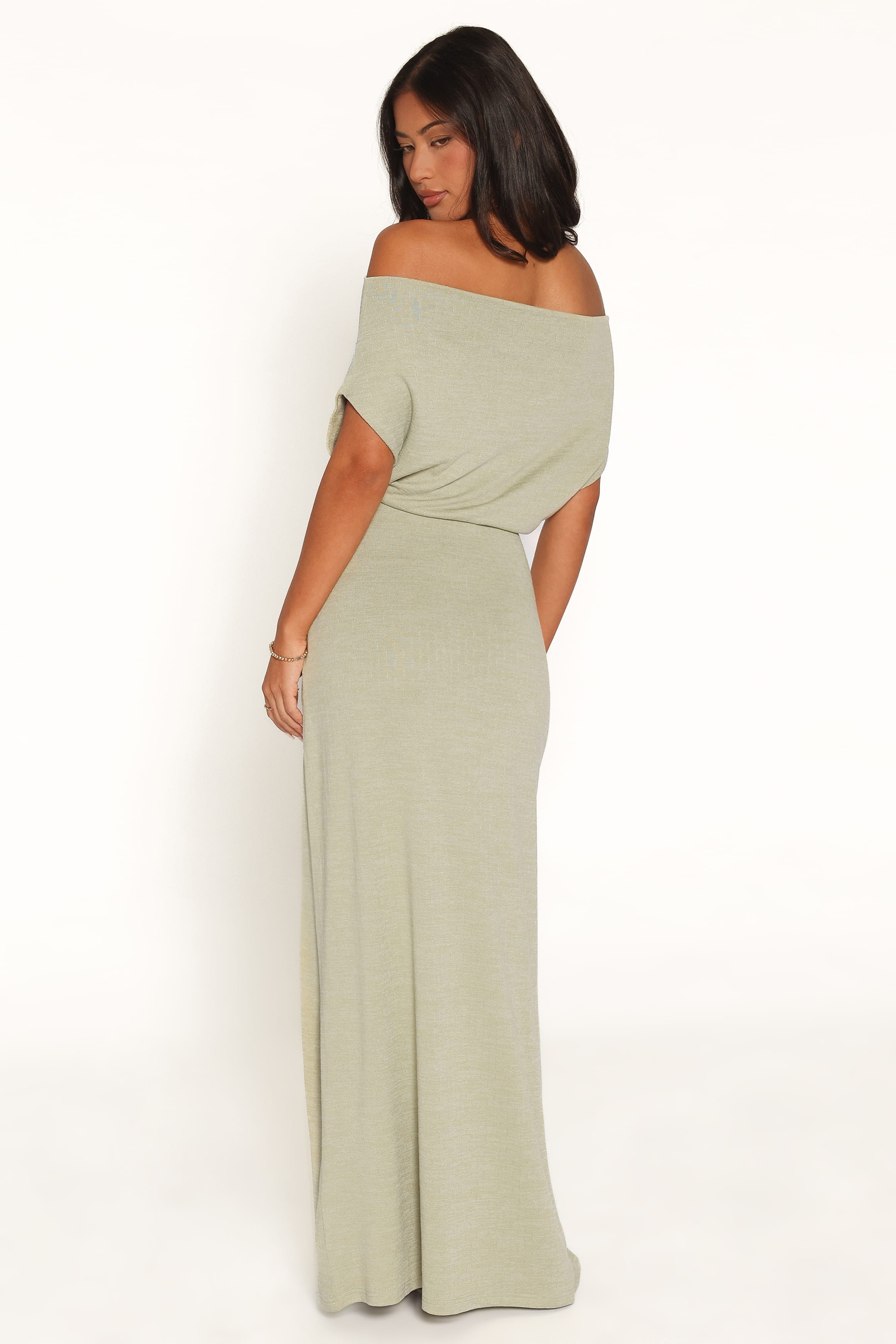 DRESSES Wanda Textured Off Shoulder Maxi Dress - Green