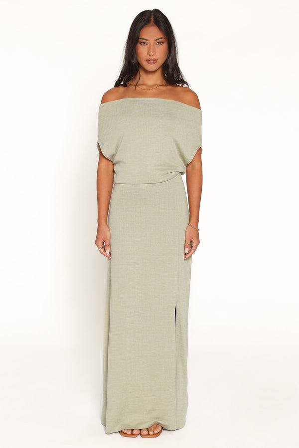 DRESSES Wanda Textured Off Shoulder Maxi Dress - Green
