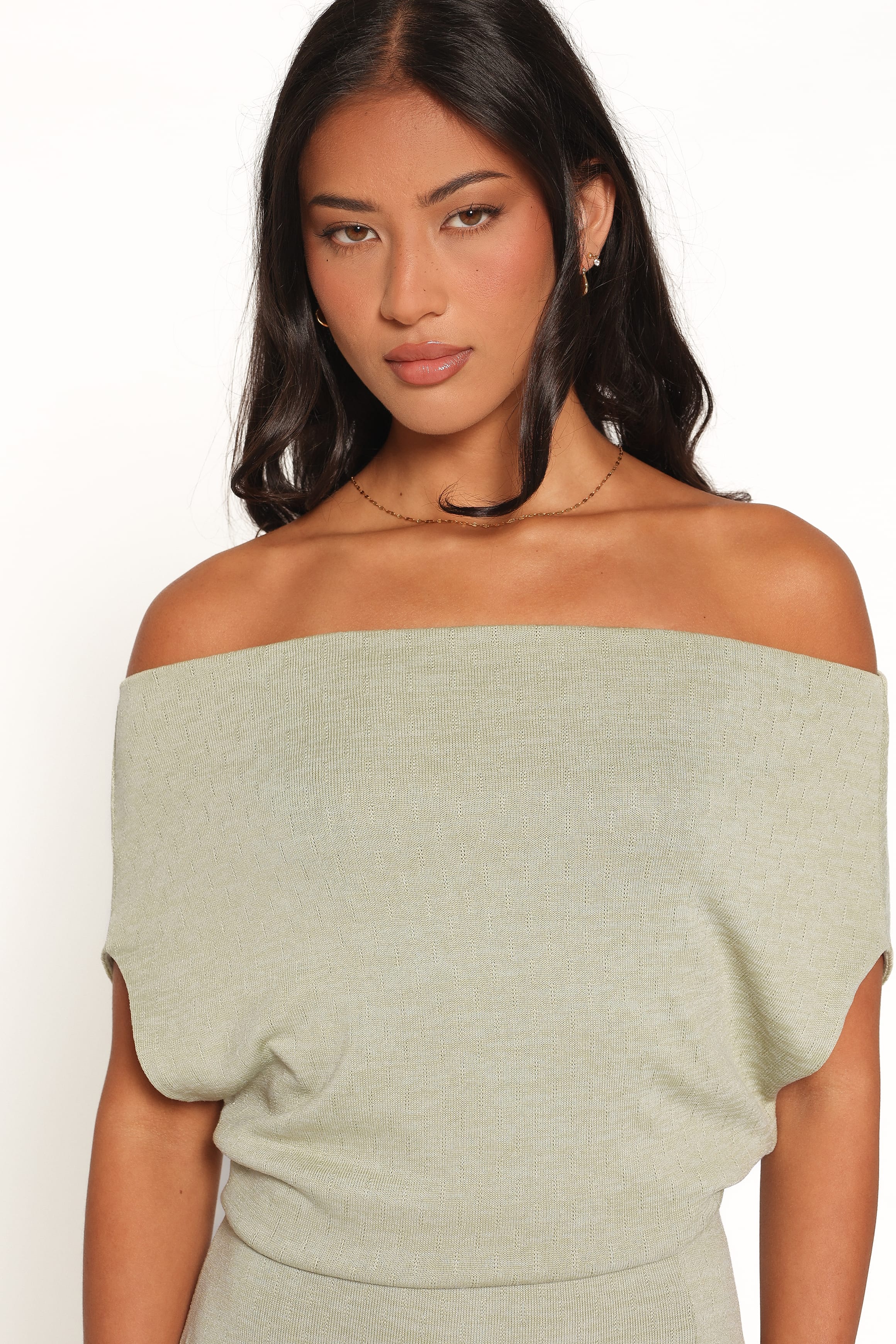 DRESSES Wanda Textured Off Shoulder Maxi Dress - Green